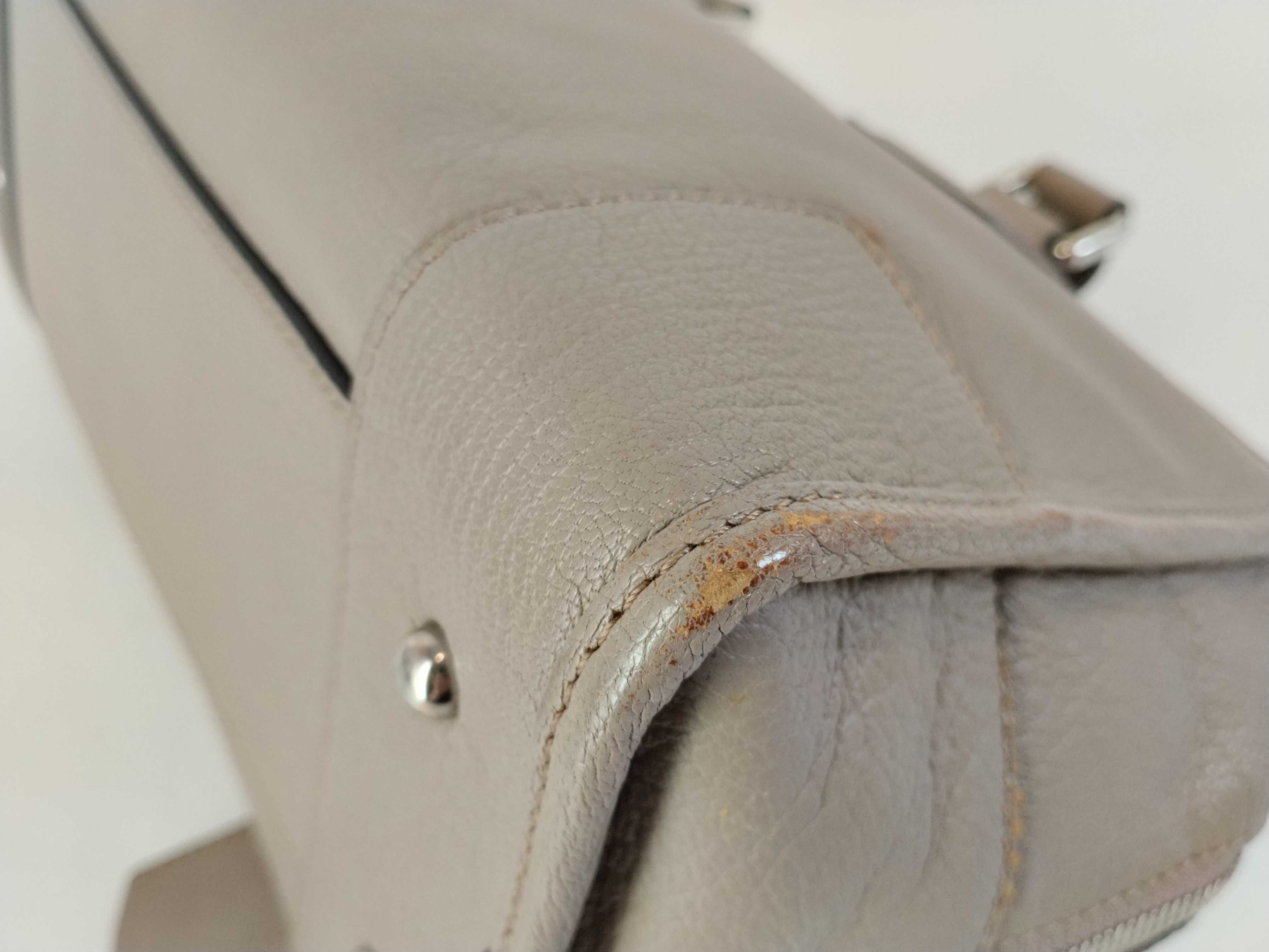 Amazona 28 Leather Handbag, Beige — view 7