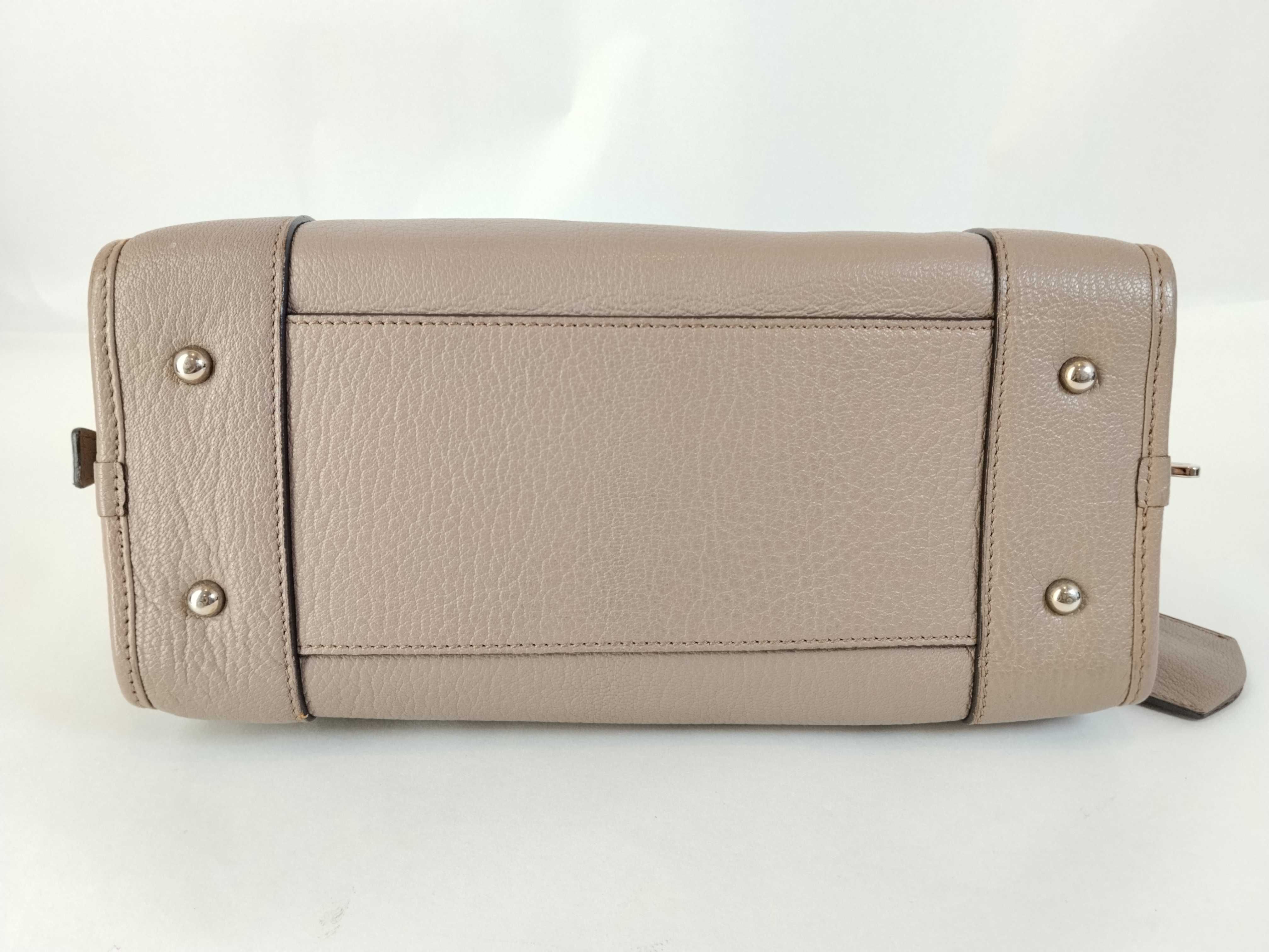 Amazona 28 Leather Handbag, Beige — view 8