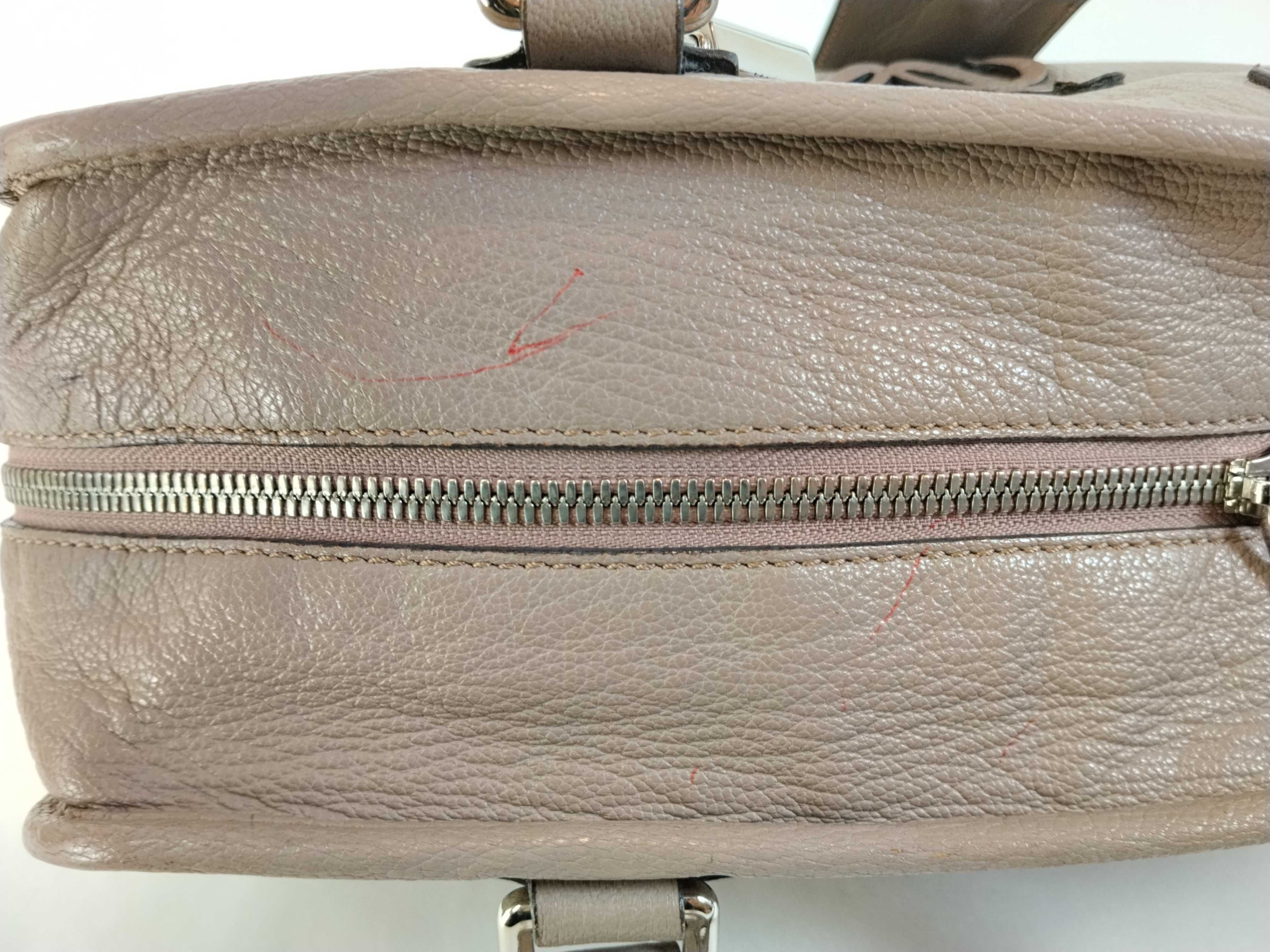 Amazona 28 Leather Handbag, Beige — view 9