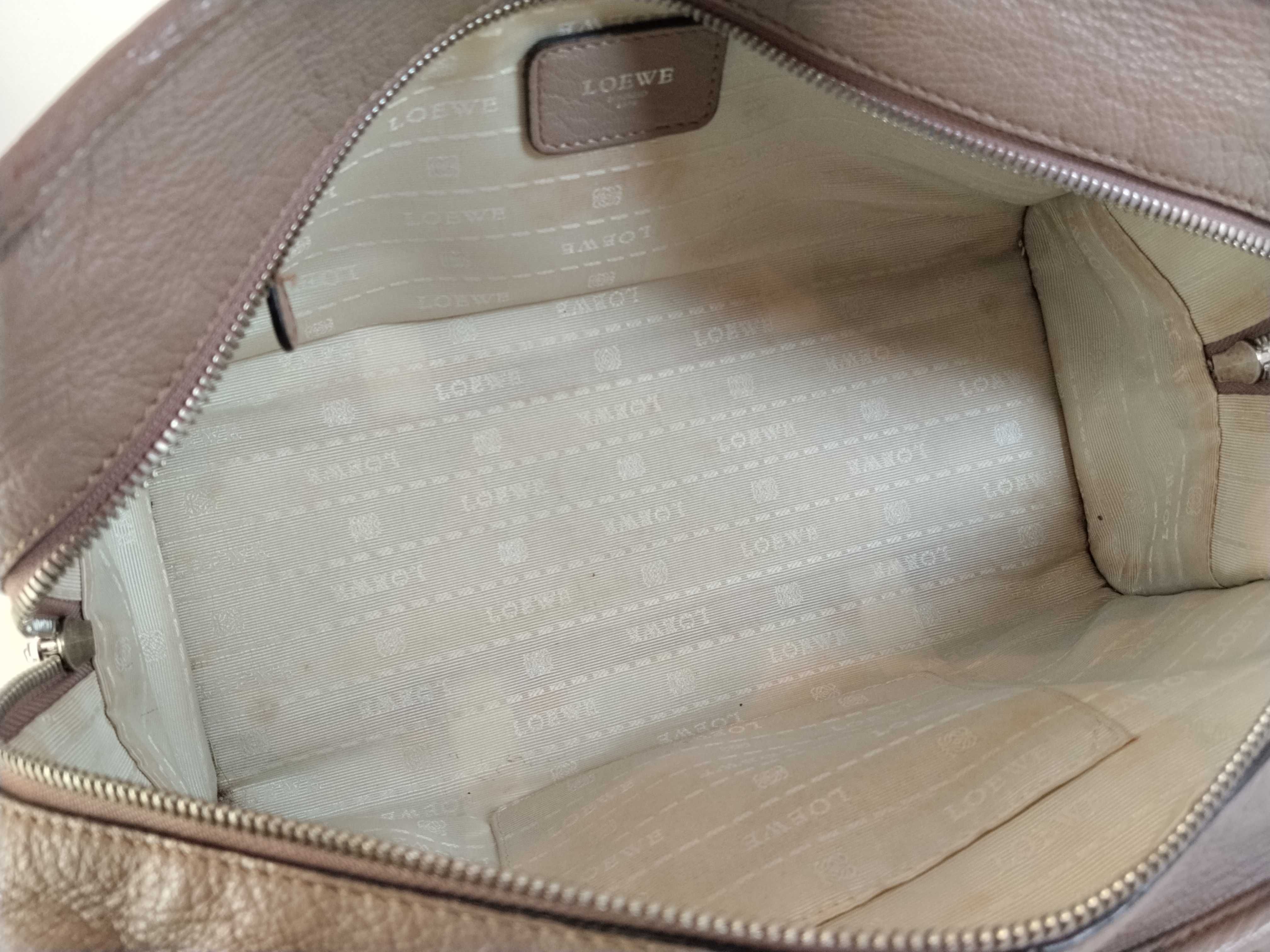 Amazona 28 Leather Handbag, Beige — view 10