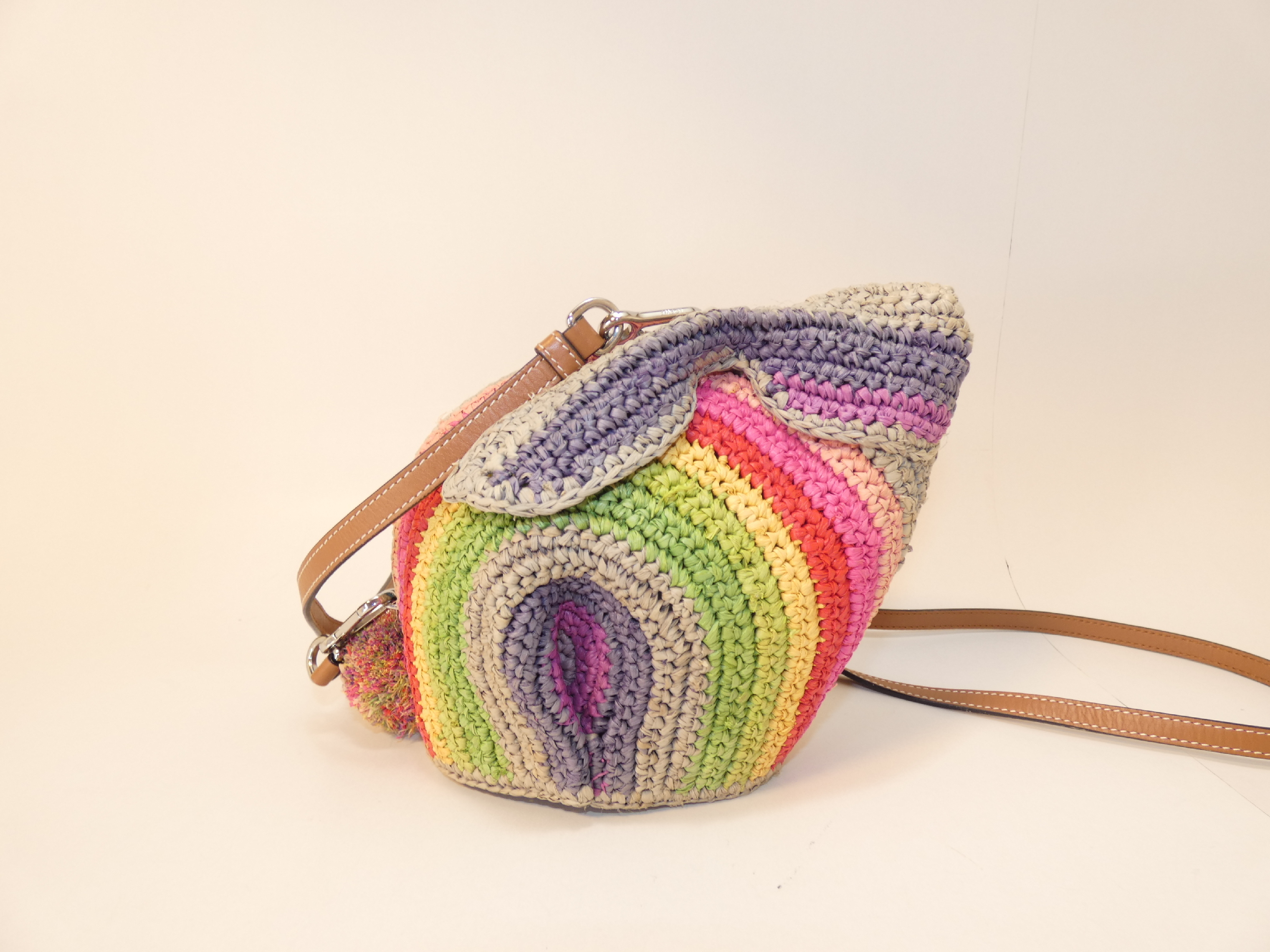Bunny Mini Bag Raffia Leather Shoulder Bag — view 2