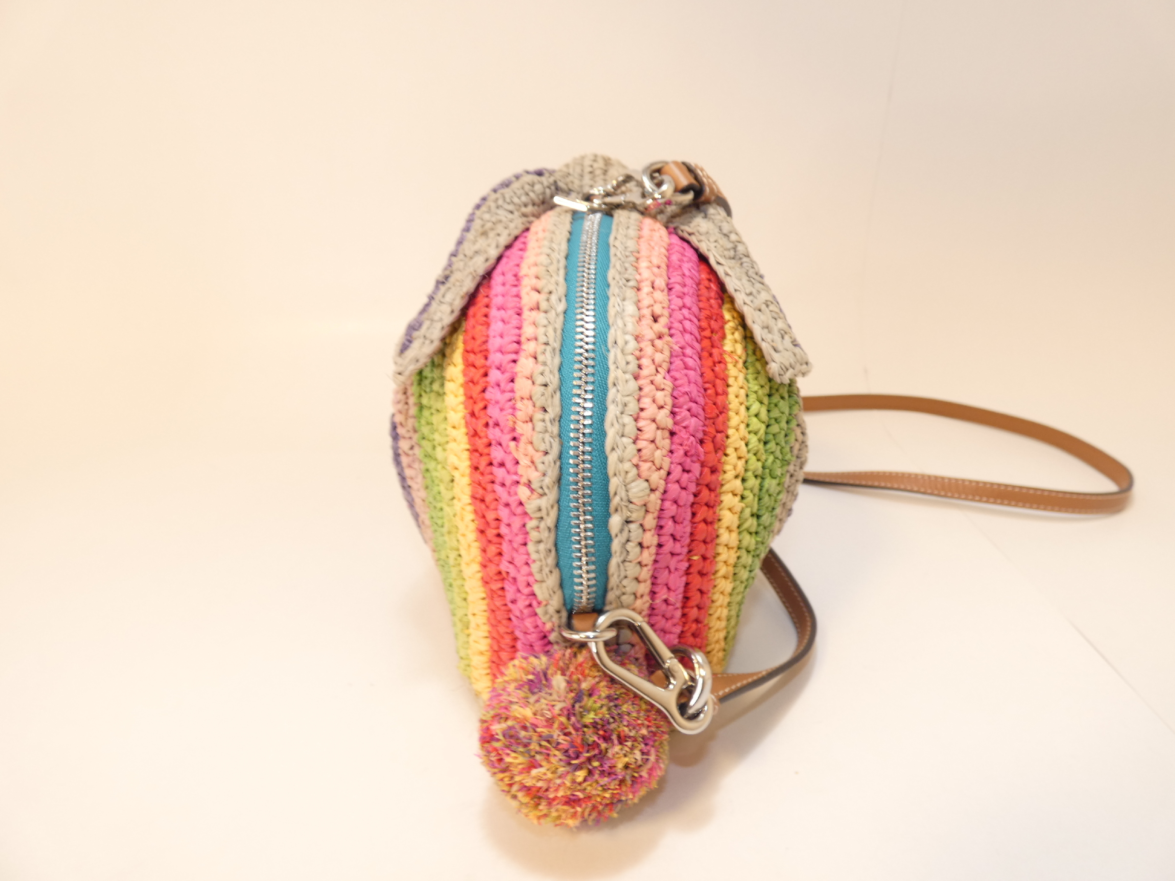 Bunny Mini Bag Raffia Leather Shoulder Bag — view 3