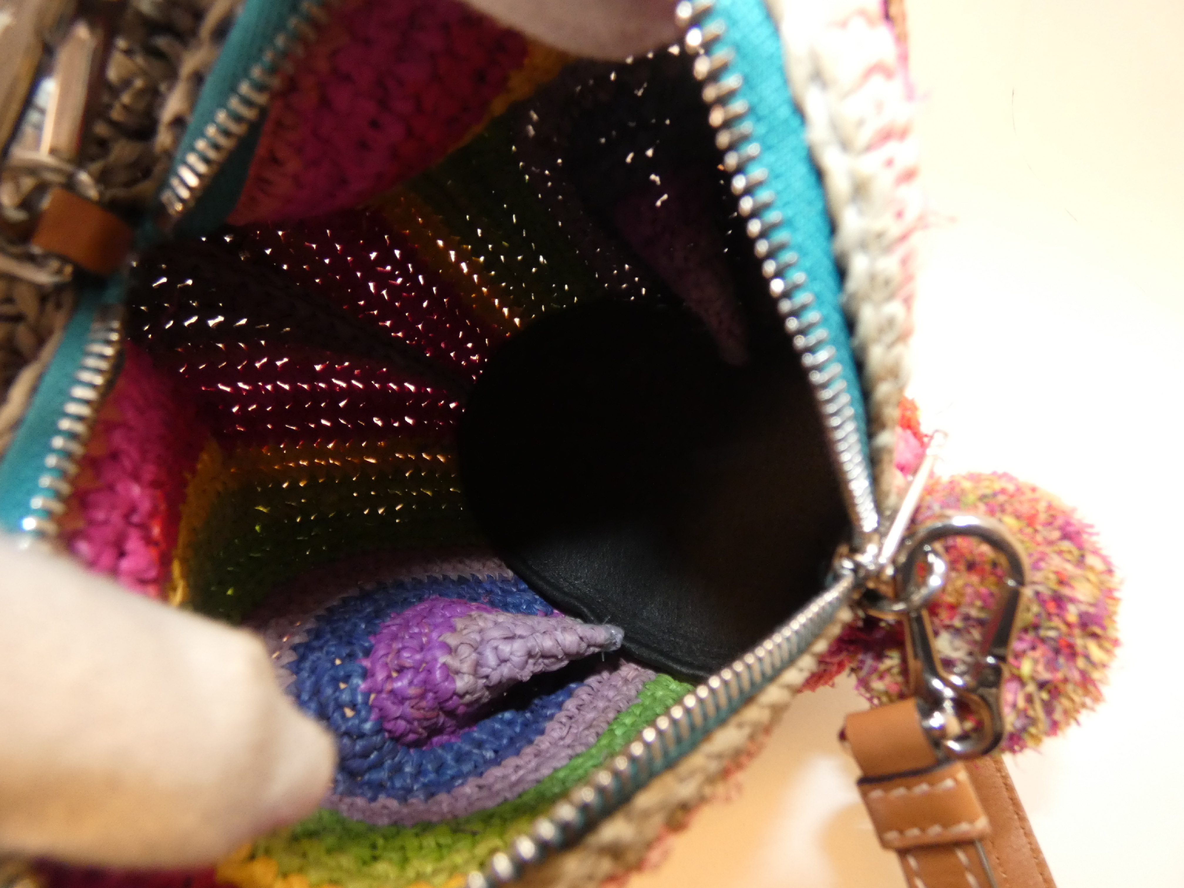 Bunny Mini Bag Raffia Leather Shoulder Bag — view 6