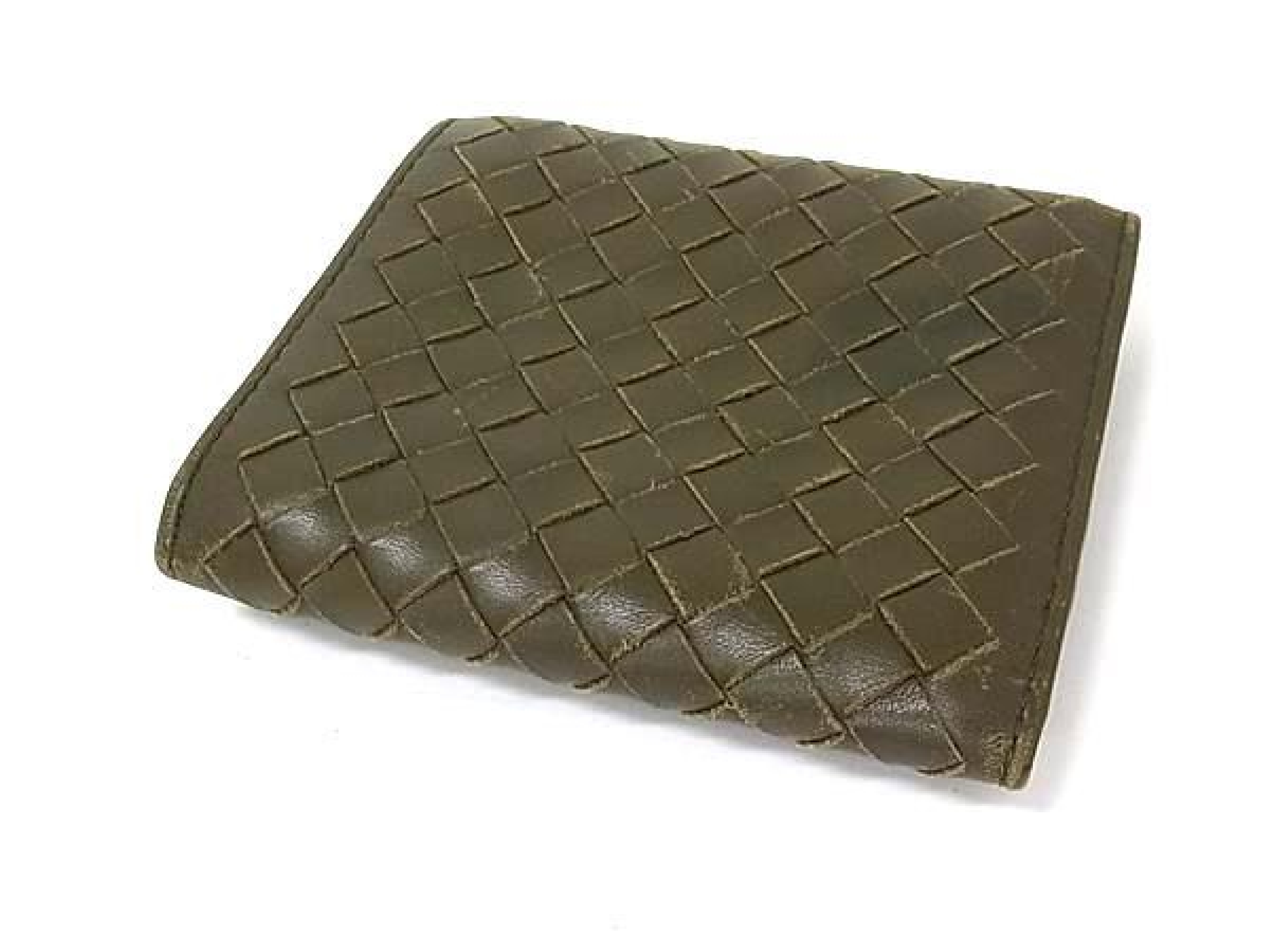 Intrecciato Leather Tri-fold Wallet, Billfold, Coin Purse, Men's, Khaki (GC3040) — view 2