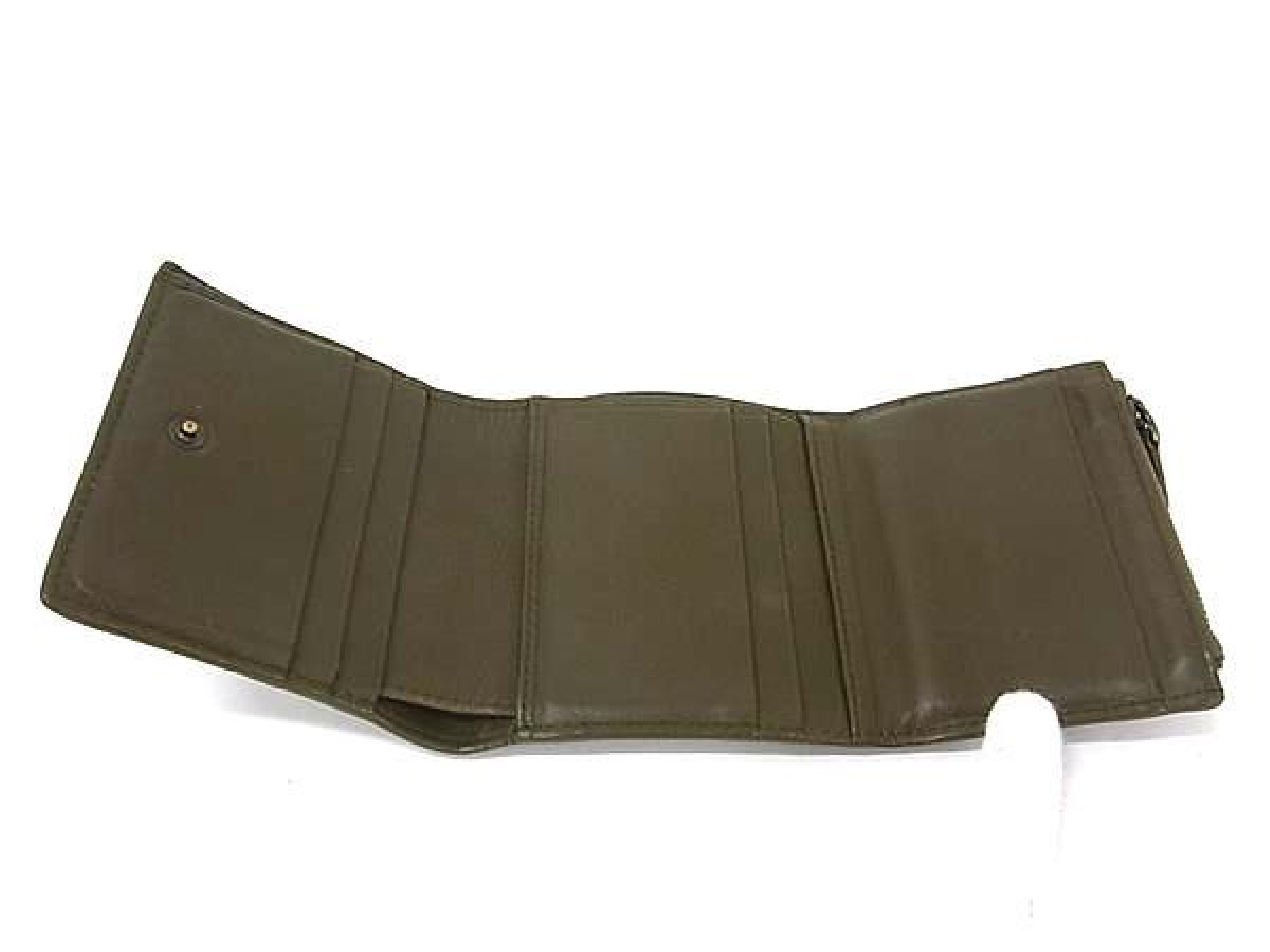 Intrecciato Leather Tri-fold Wallet, Billfold, Coin Purse, Men's, Khaki (GC3040) — view 4