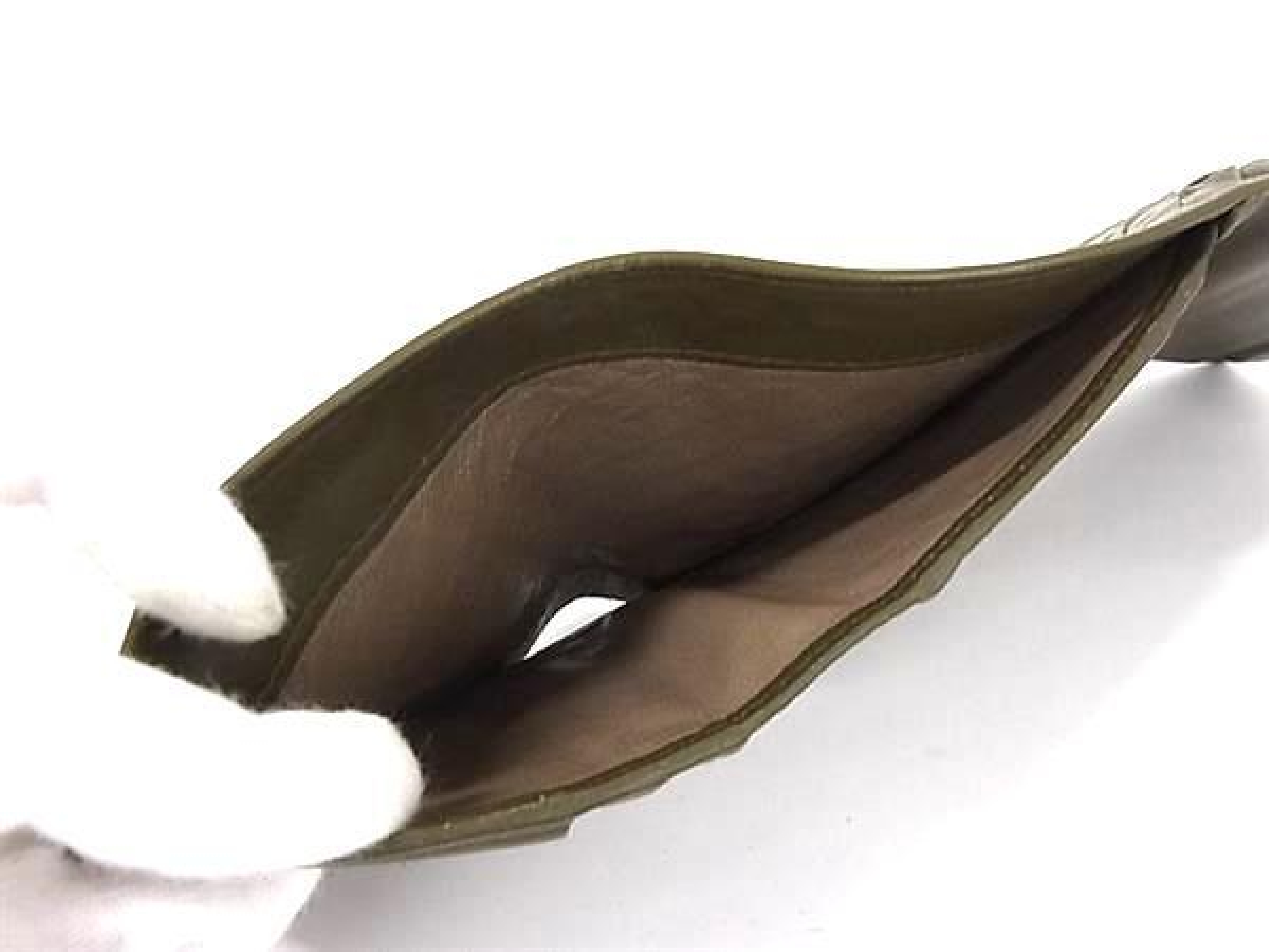 Intrecciato Leather Tri-fold Wallet, Billfold, Coin Purse, Men's, Khaki (GC3040) — view 5