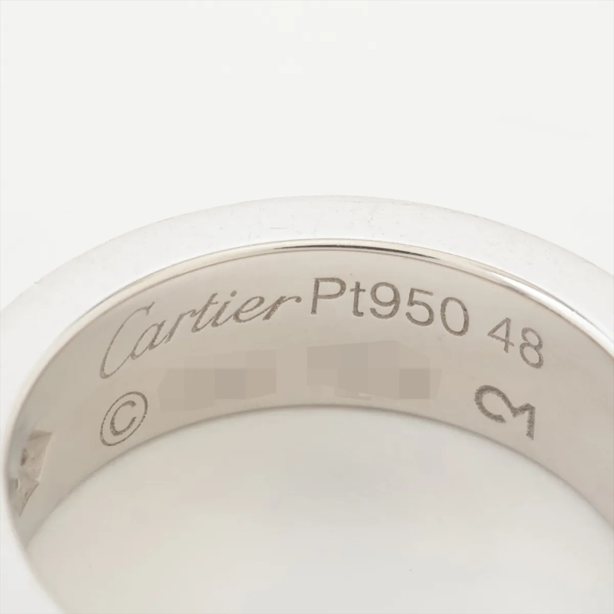 Love 1P Diamond Ring, Pt950, 11.2g, Size 48, CM1019, dents, B4046748 — view 3