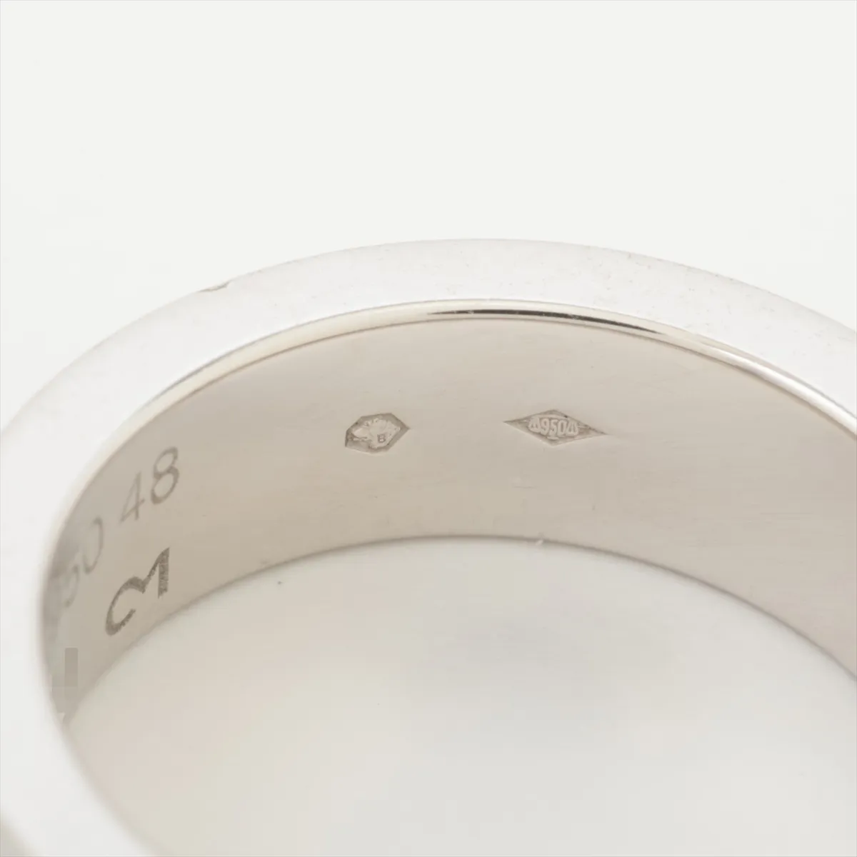 Love 1P Diamond Ring, Pt950, 11.2g, Size 48, CM1019, dents, B4046748 — view 4