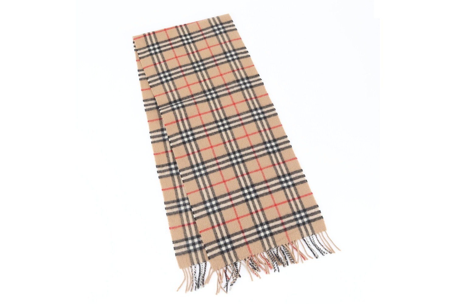 Nova Check scarf with tags attached. — view 2