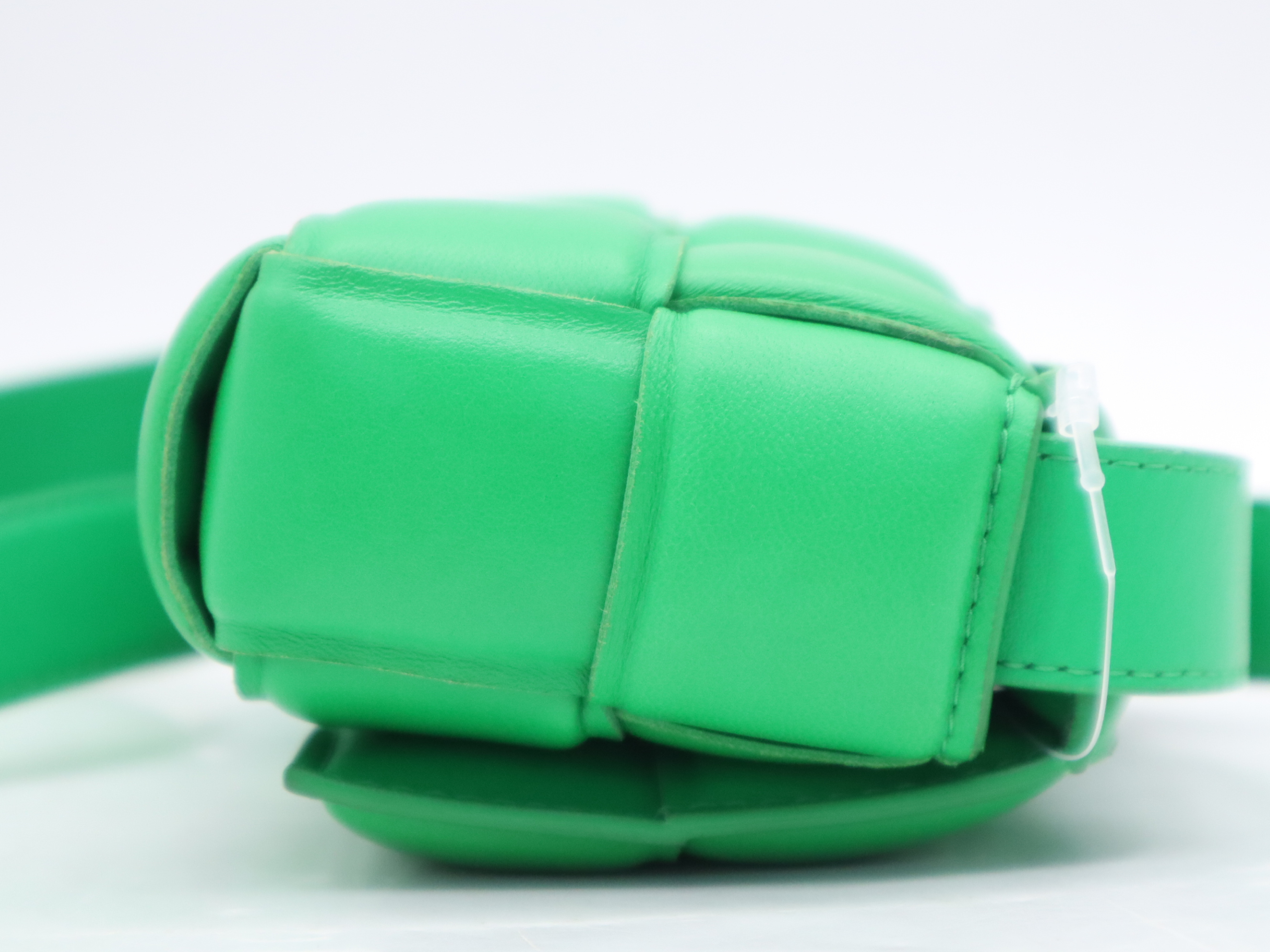 Leather Intrecciato Large Padded Cassette Shoulder Bag, Parakeet Green, with Dust Bag. — view 5