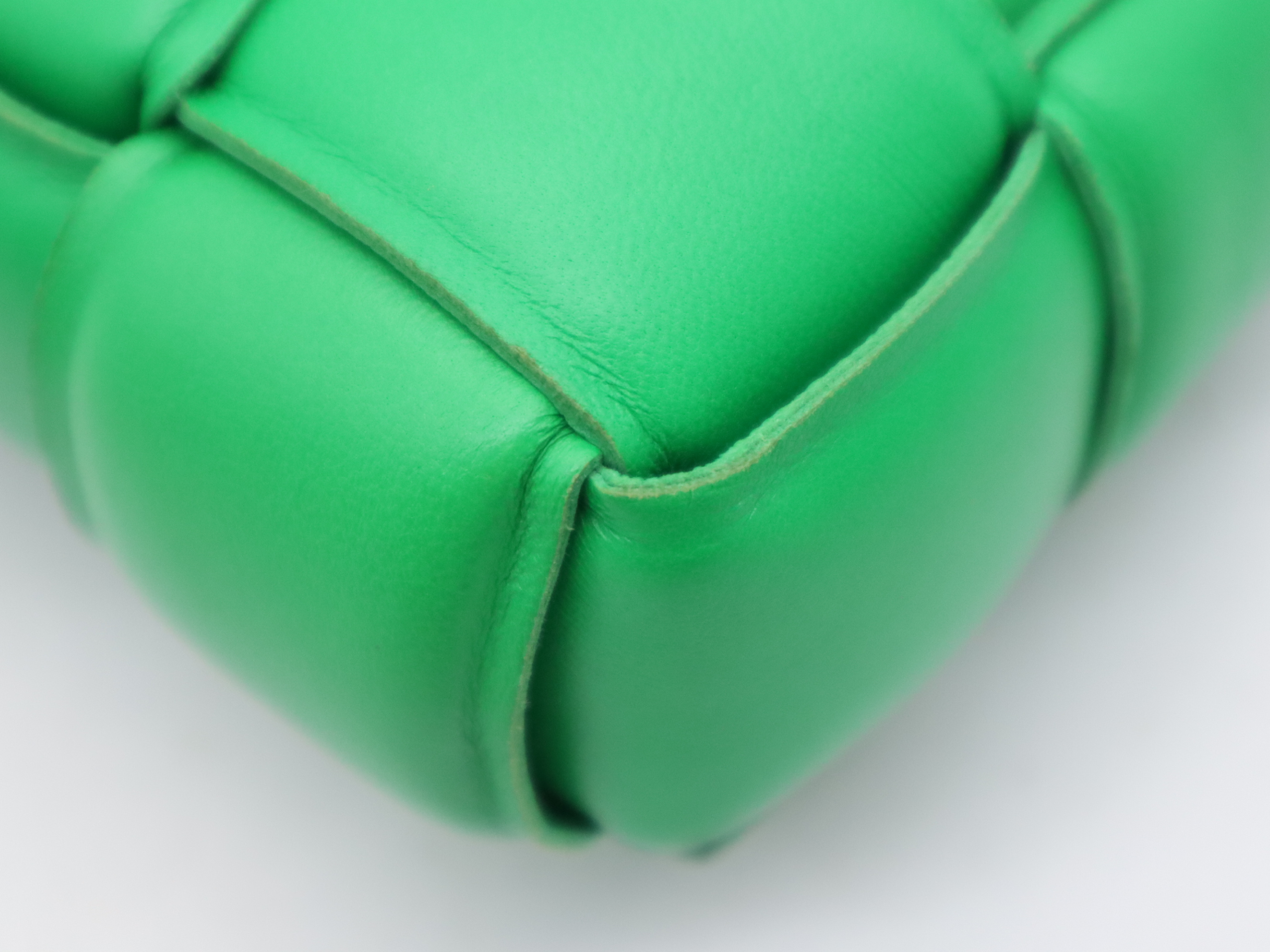 Leather Intrecciato Large Padded Cassette Shoulder Bag, Parakeet Green, with Dust Bag. — view 10