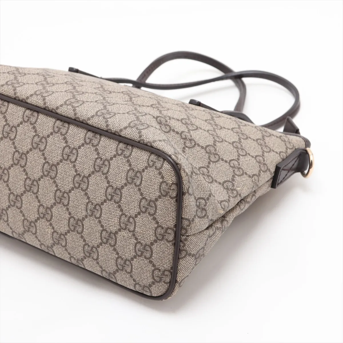 GG Supreme 353440 PVC x Leather 2-Way Handbag, Beige x Brown — view 3
