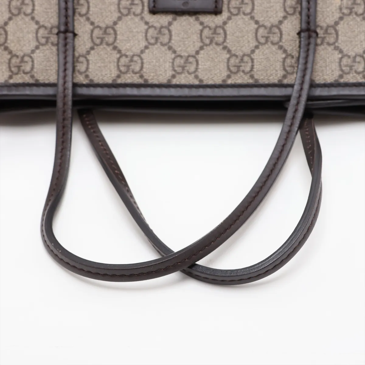 GG Supreme 353440 PVC x Leather 2-Way Handbag, Beige x Brown — view 5