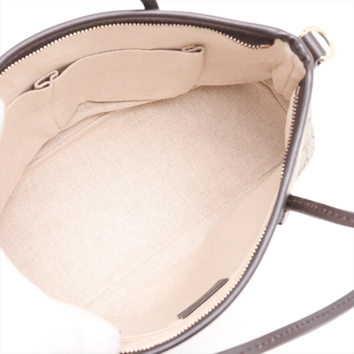 GG Supreme 353440 PVC x Leather 2-Way Handbag, Beige x Brown — view 8