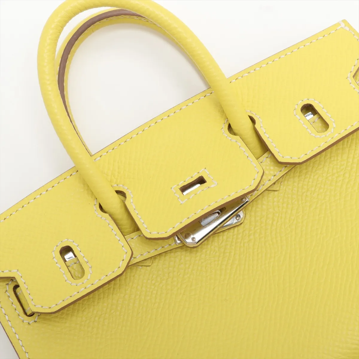 [Individually wrapped] Hermes Tiny Birkin Vaux Epson Lime Silver Hardware O:2011 — view 11