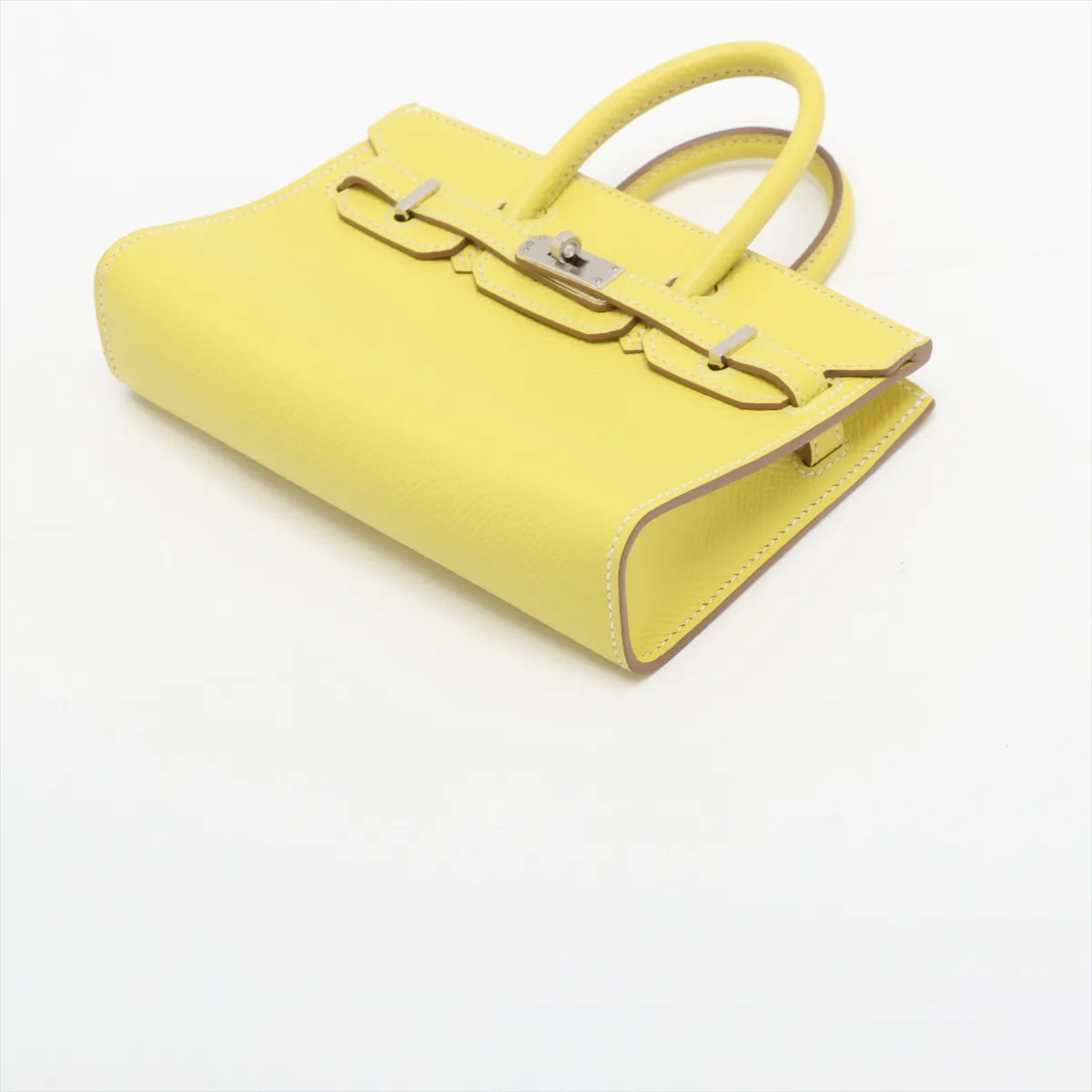 [Individually wrapped] Hermes Tiny Birkin Vaux Epson Lime Silver Hardware O:2011 — view 3
