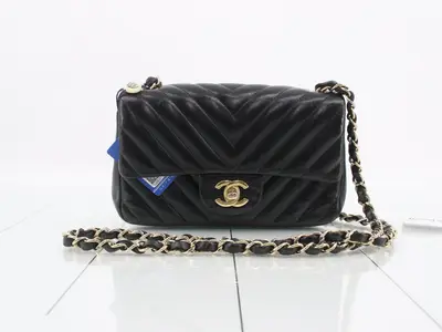 V-stitch Mini Matelassé Lambskin Shoulder Bag