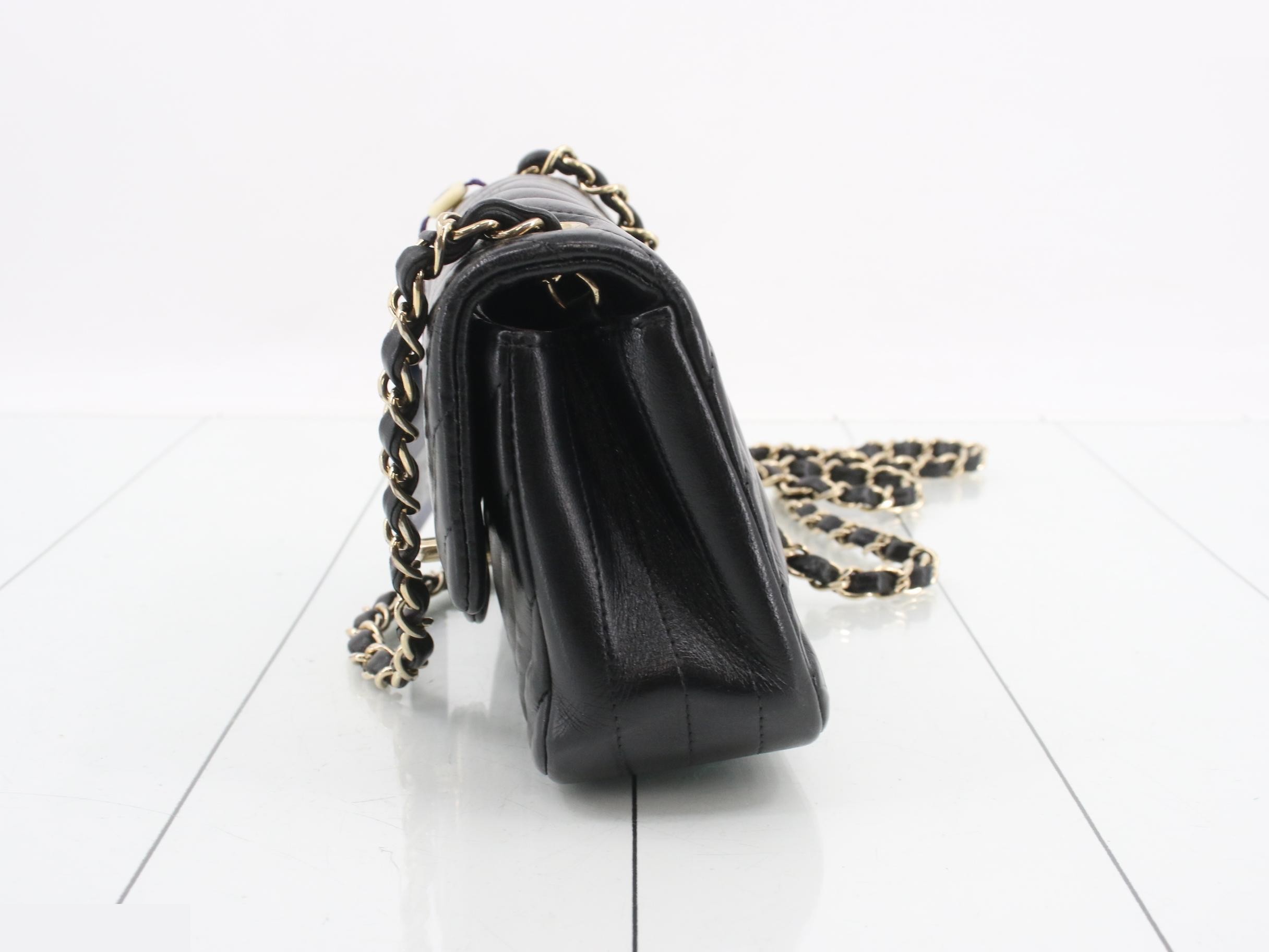 V-stitch Mini Matelassé Lambskin Shoulder Bag — view 3