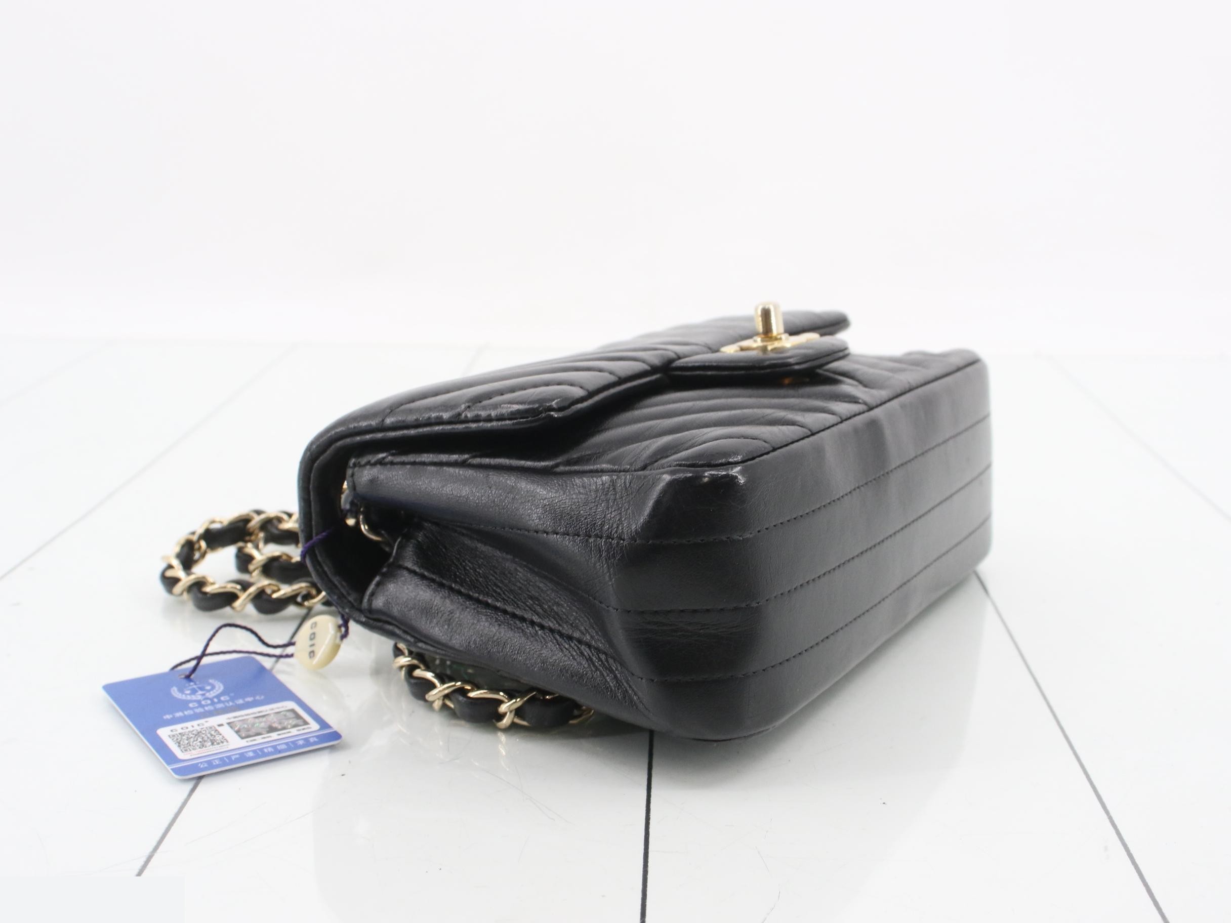 V-stitch Mini Matelassé Lambskin Shoulder Bag — view 5