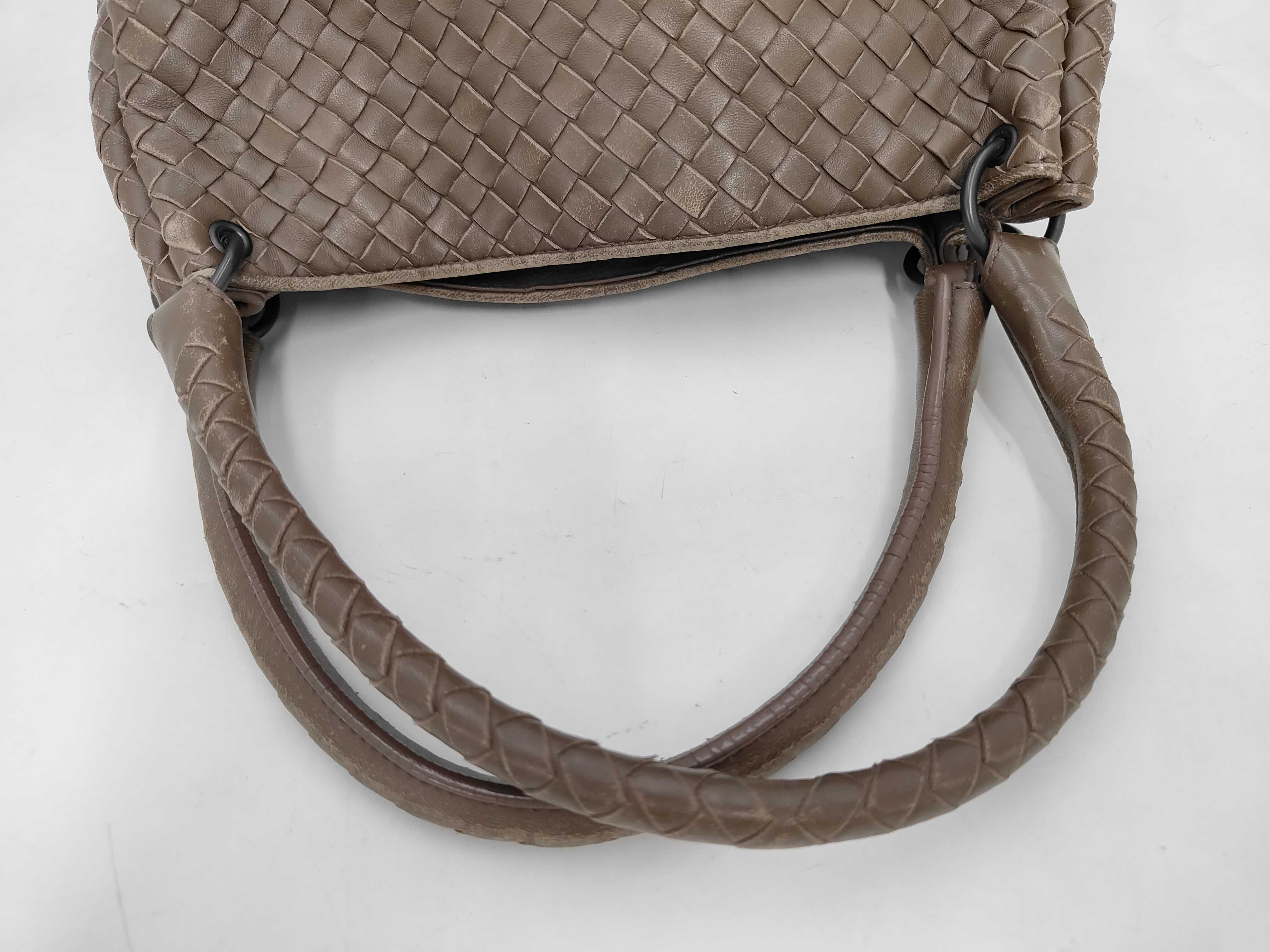 Intrecciato Handbag, Gray, with Mirror — view 5