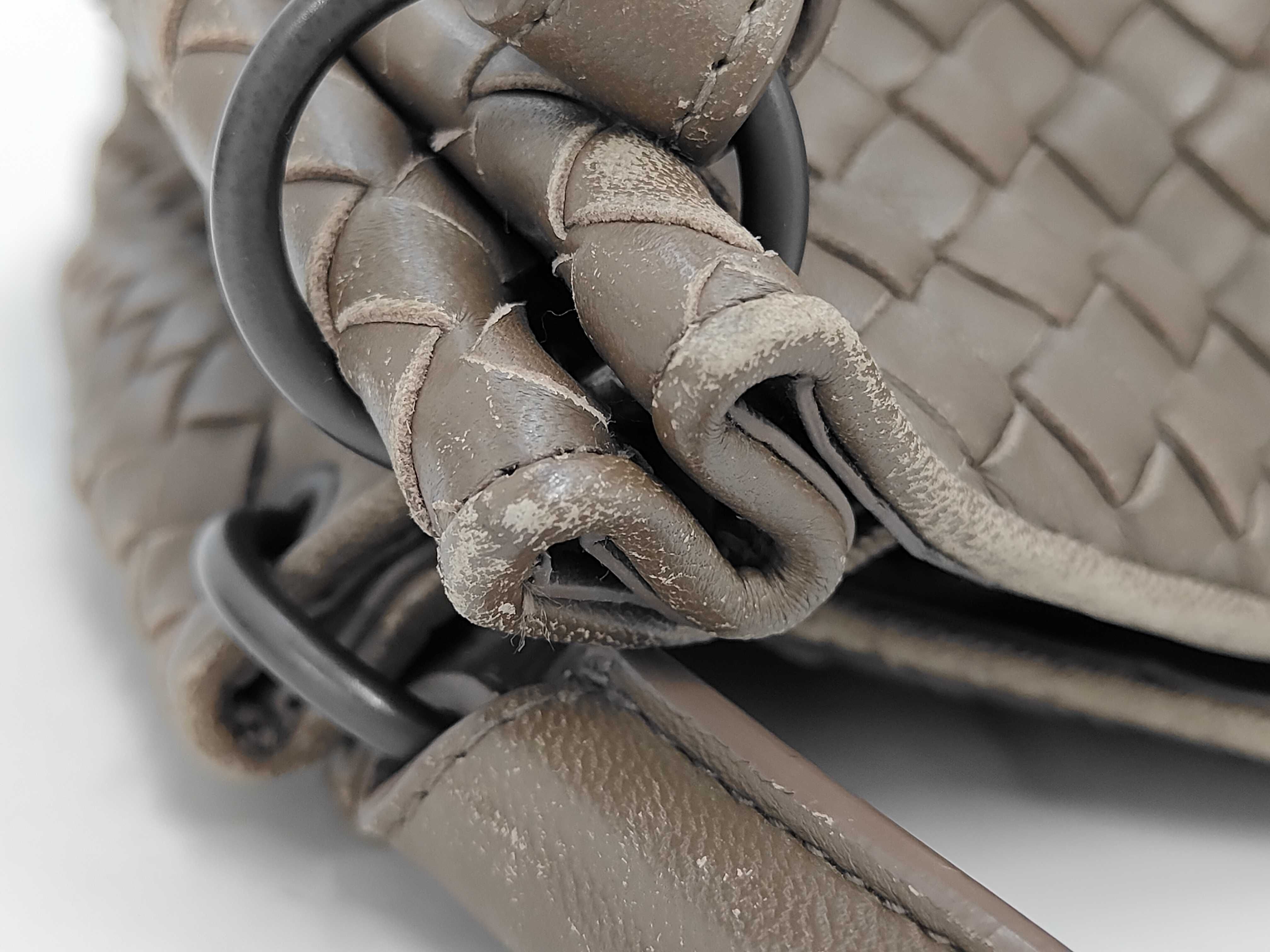 Intrecciato Handbag, Gray, with Mirror — view 7