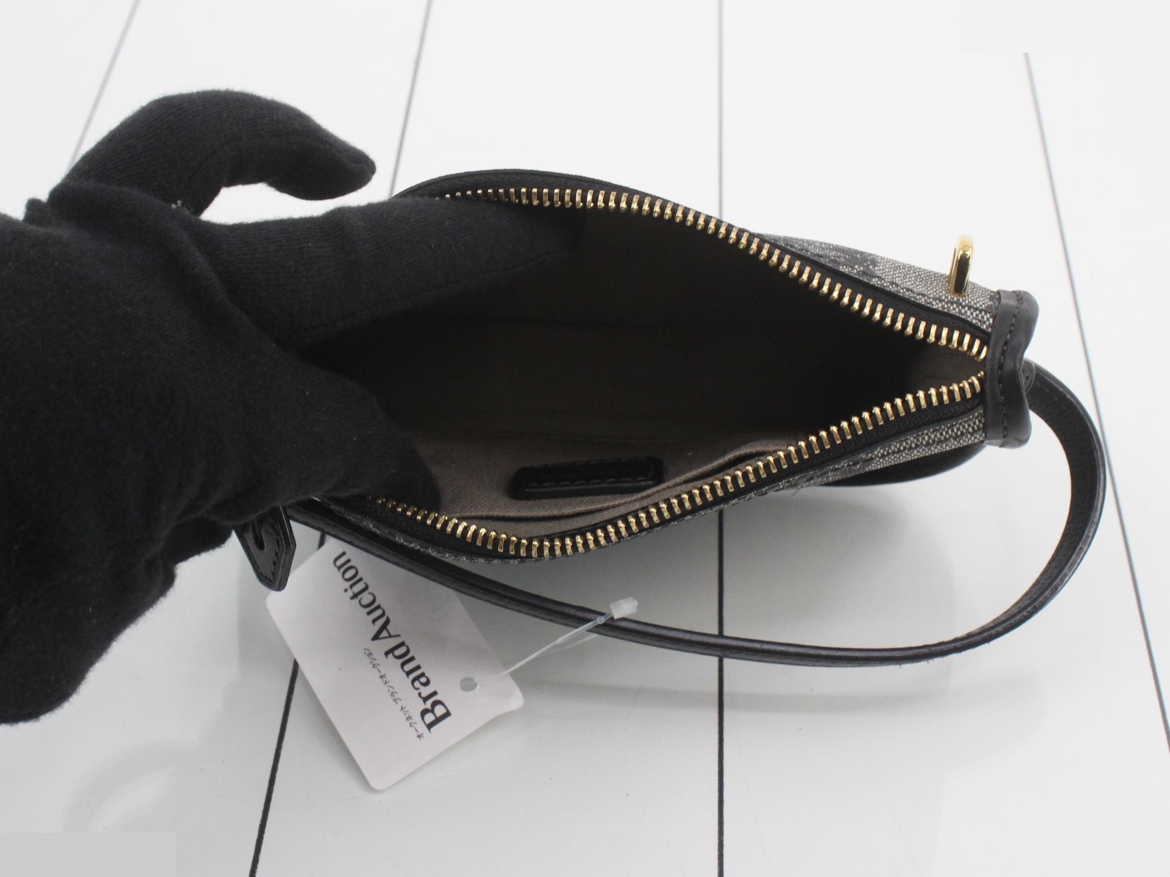 Anagram Shoulder Bag, Canvas/Leather, Black — view 4