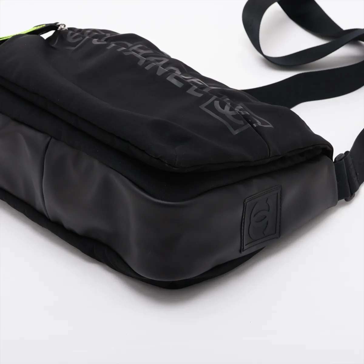 Sport Line Nylon Shoulder Bag, Black with Silver Hardware, 9437426, Series 9 — view 3