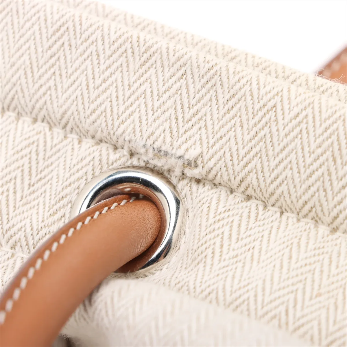 Aline PM Toile Chevron Beige Silver Hardware A: 2017 — view 9
