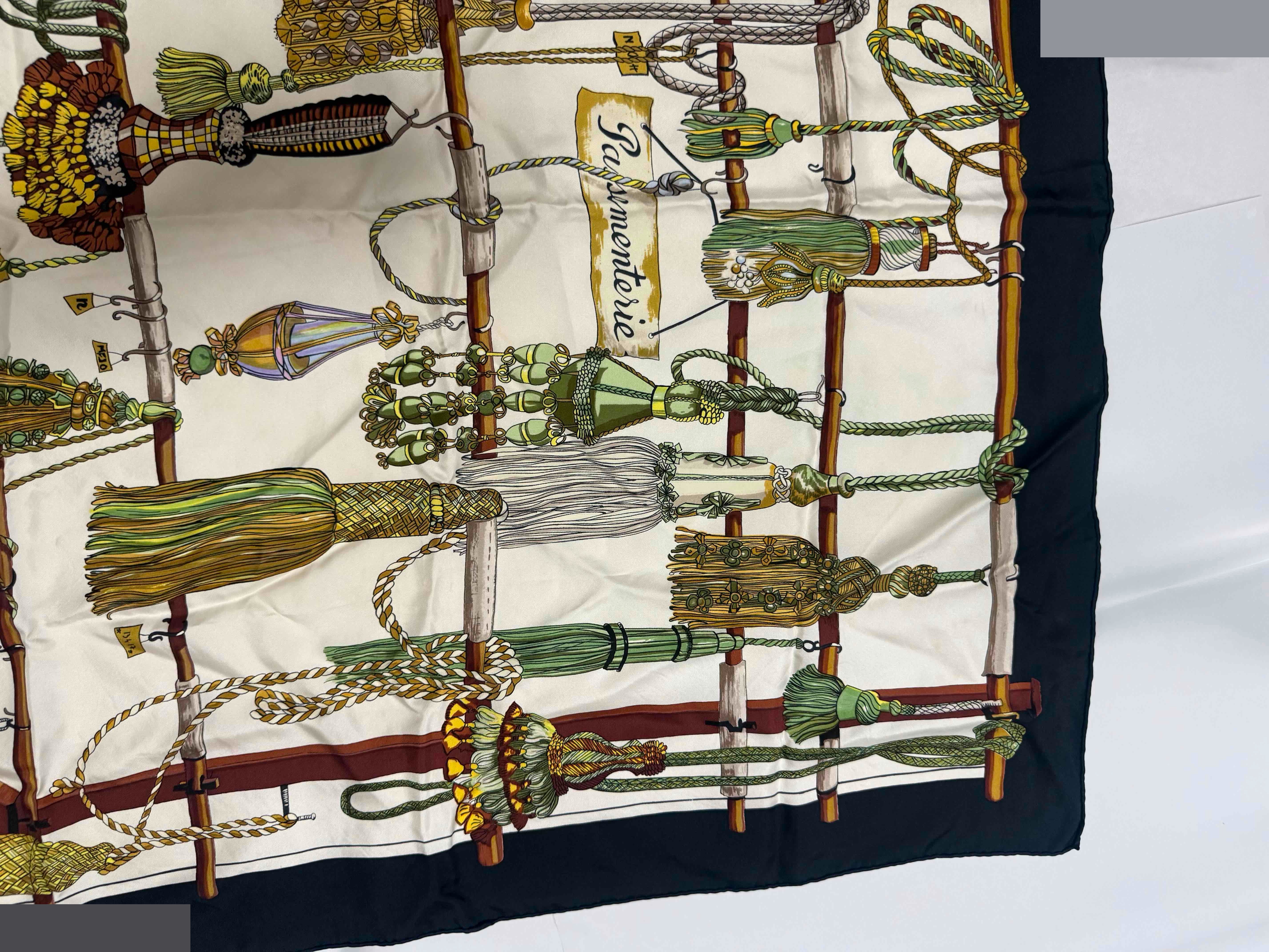 Carre 90 Passementerie Scarf - Black & White — view 3