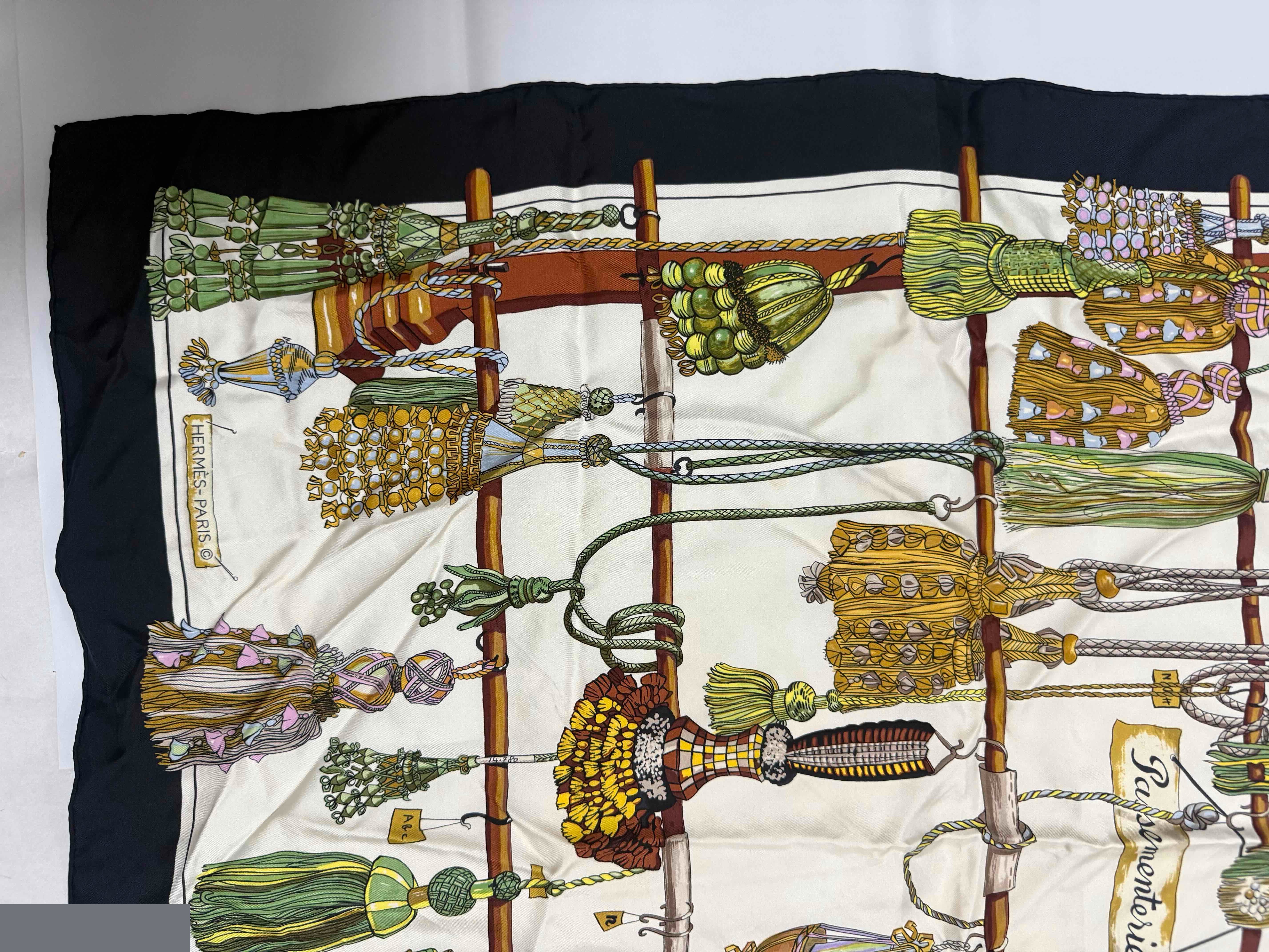 Carre 90 Passementerie Scarf - Black & White — view 4