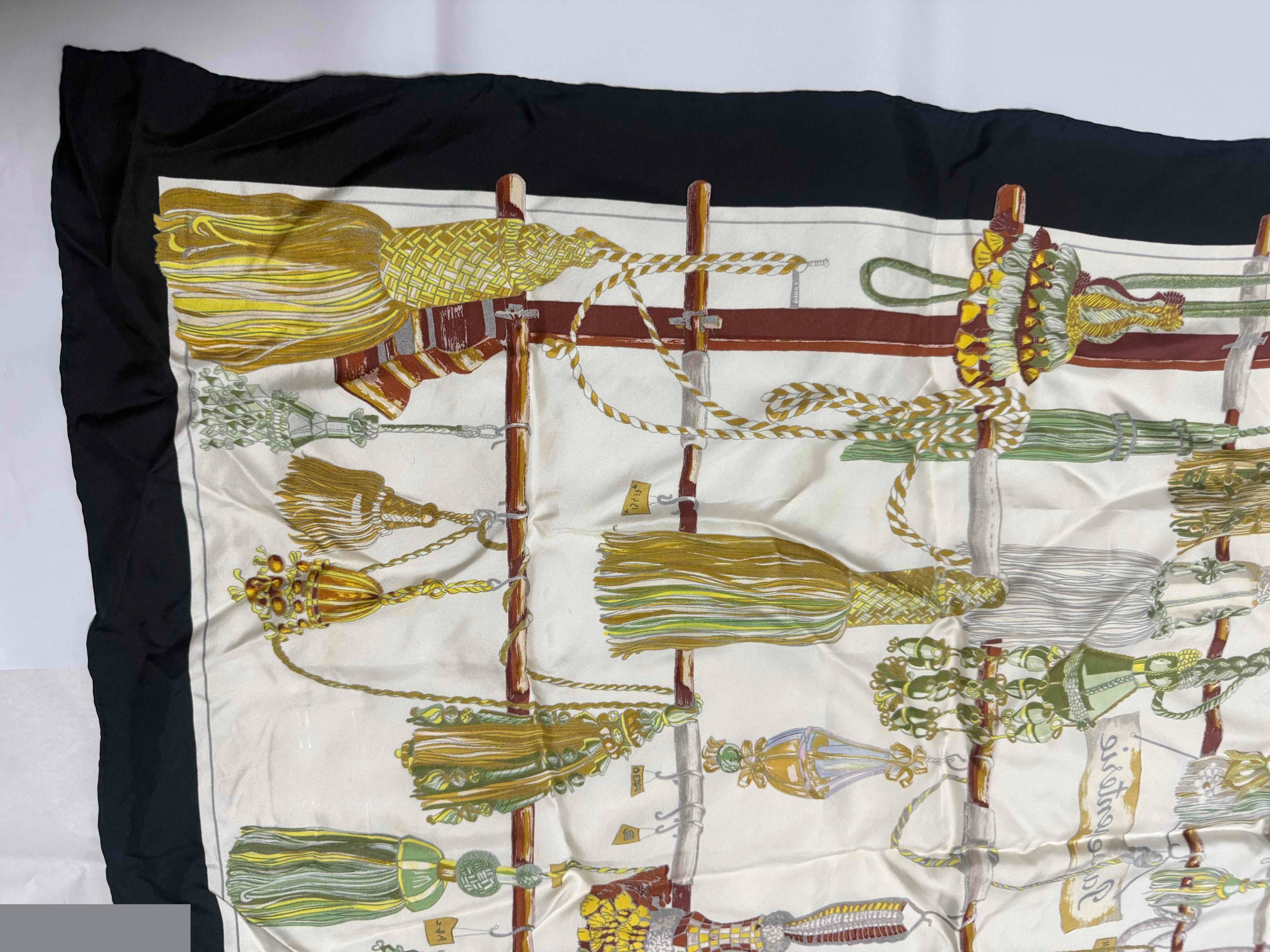 Carre 90 Passementerie Scarf - Black & White — view 5