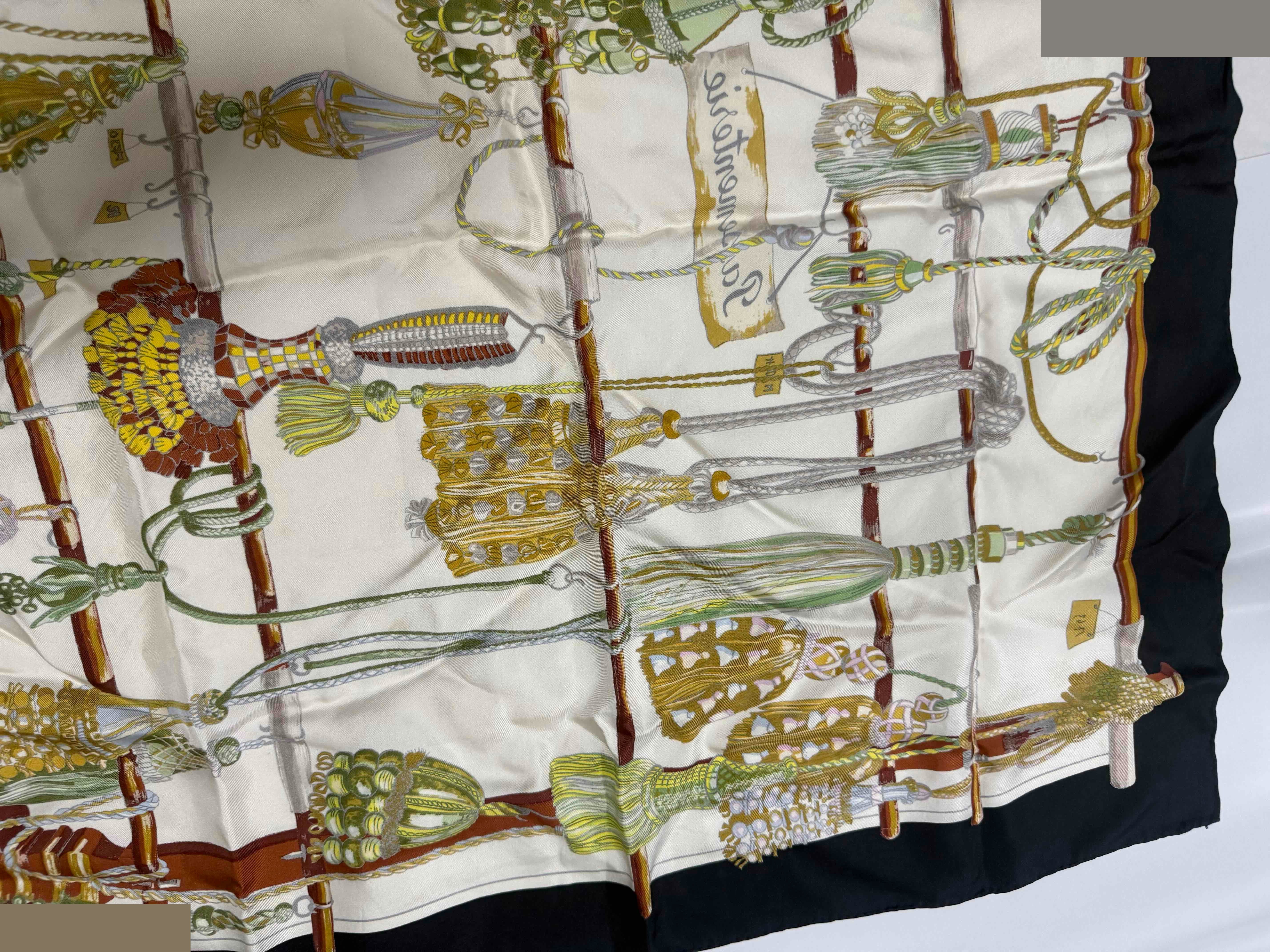 Carre 90 Passementerie Scarf - Black & White — view 6