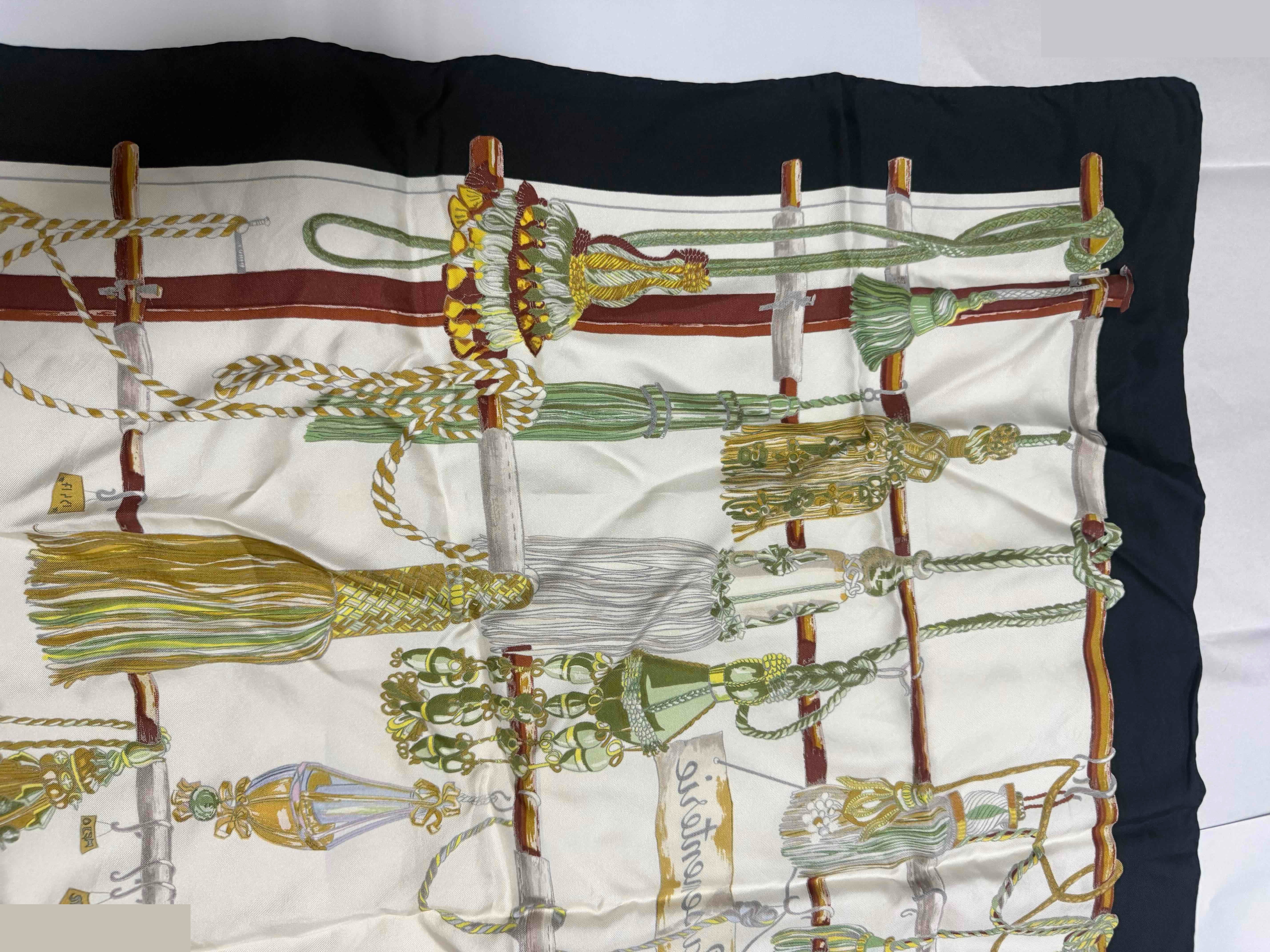 Carre 90 Passementerie Scarf - Black & White — view 7