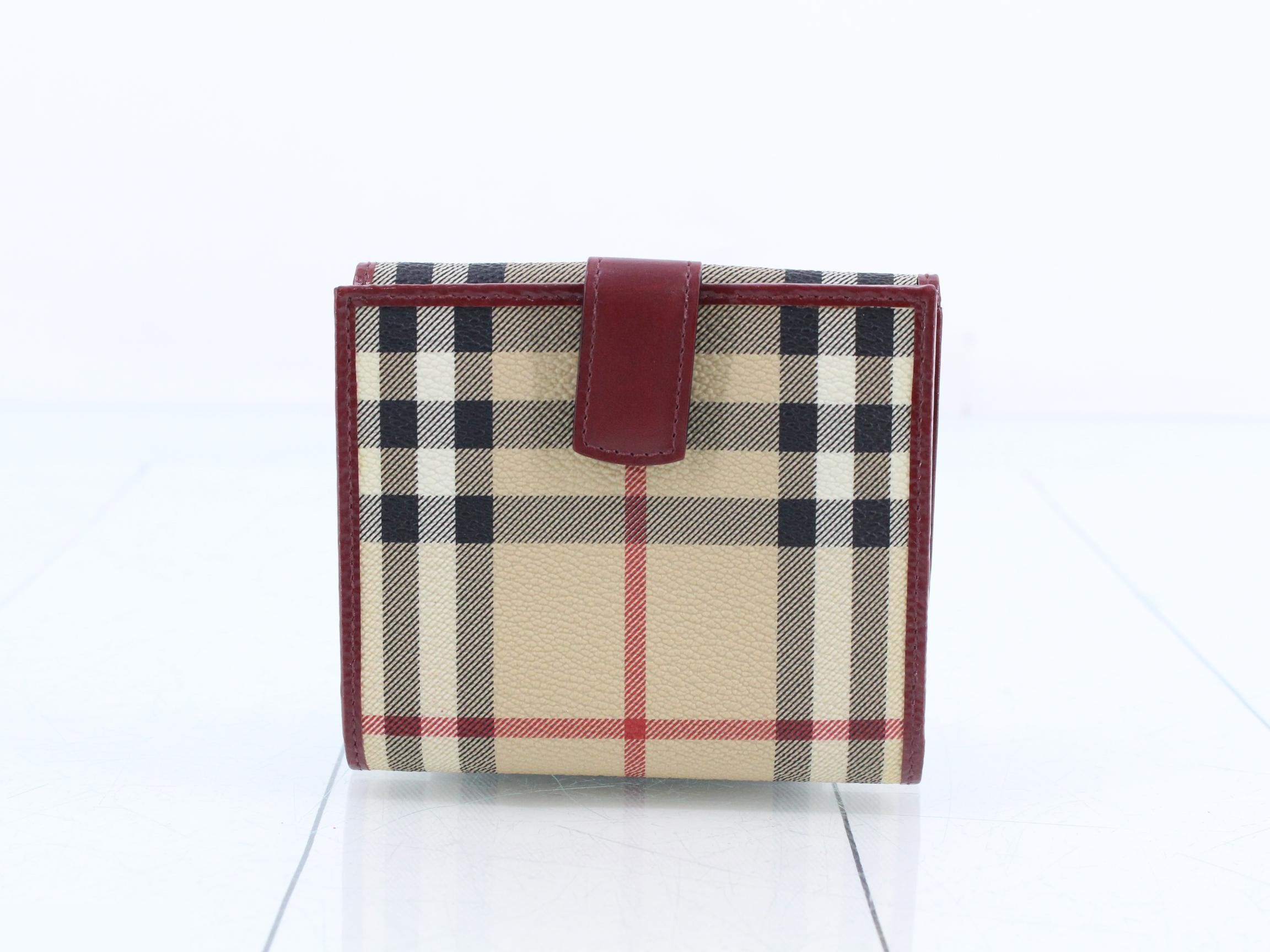 Nova Check Red Bi-fold Wallet with Double Snap Closure — view 2