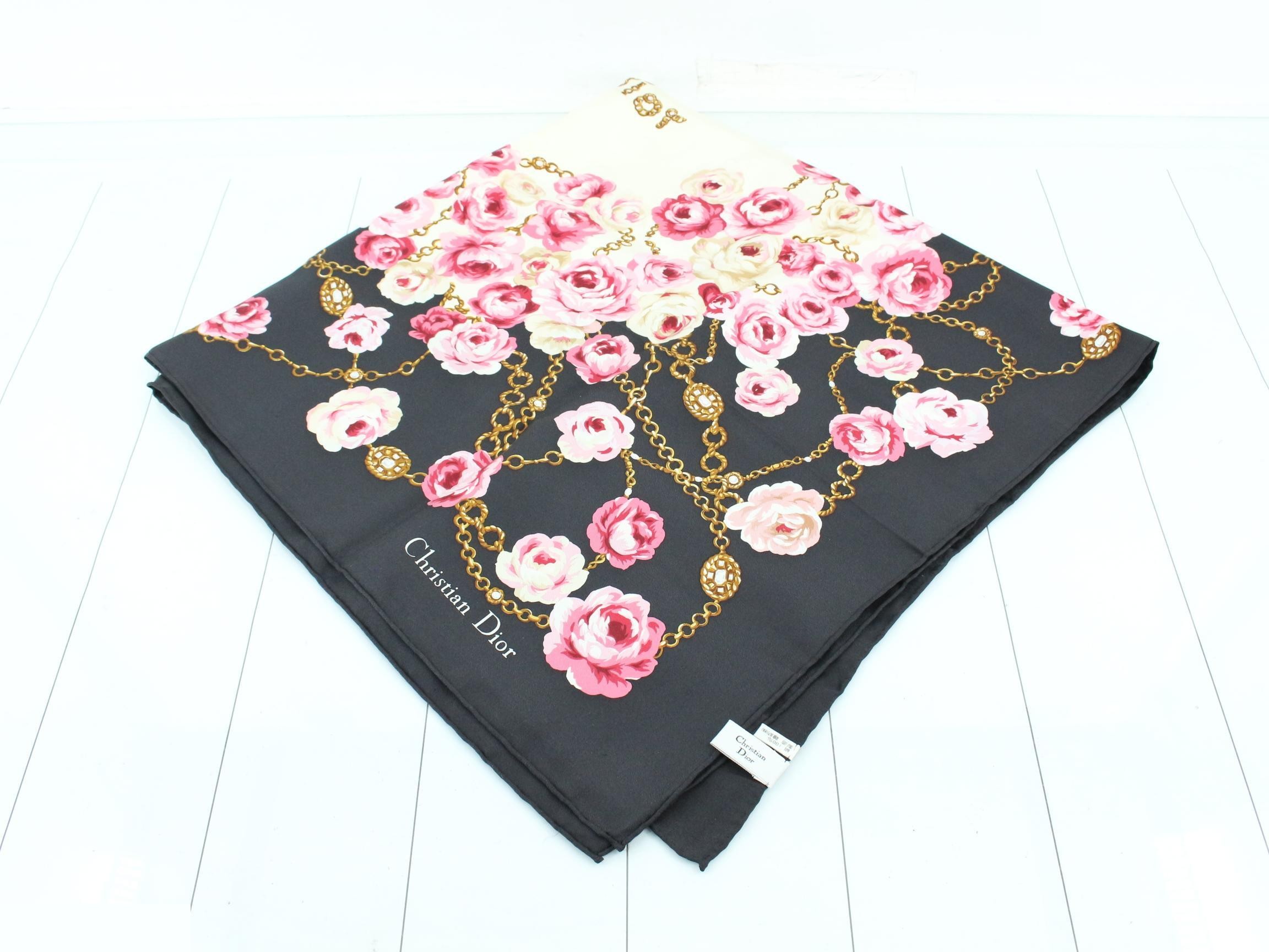 Two scarves, ivory and black, silk. — view 2