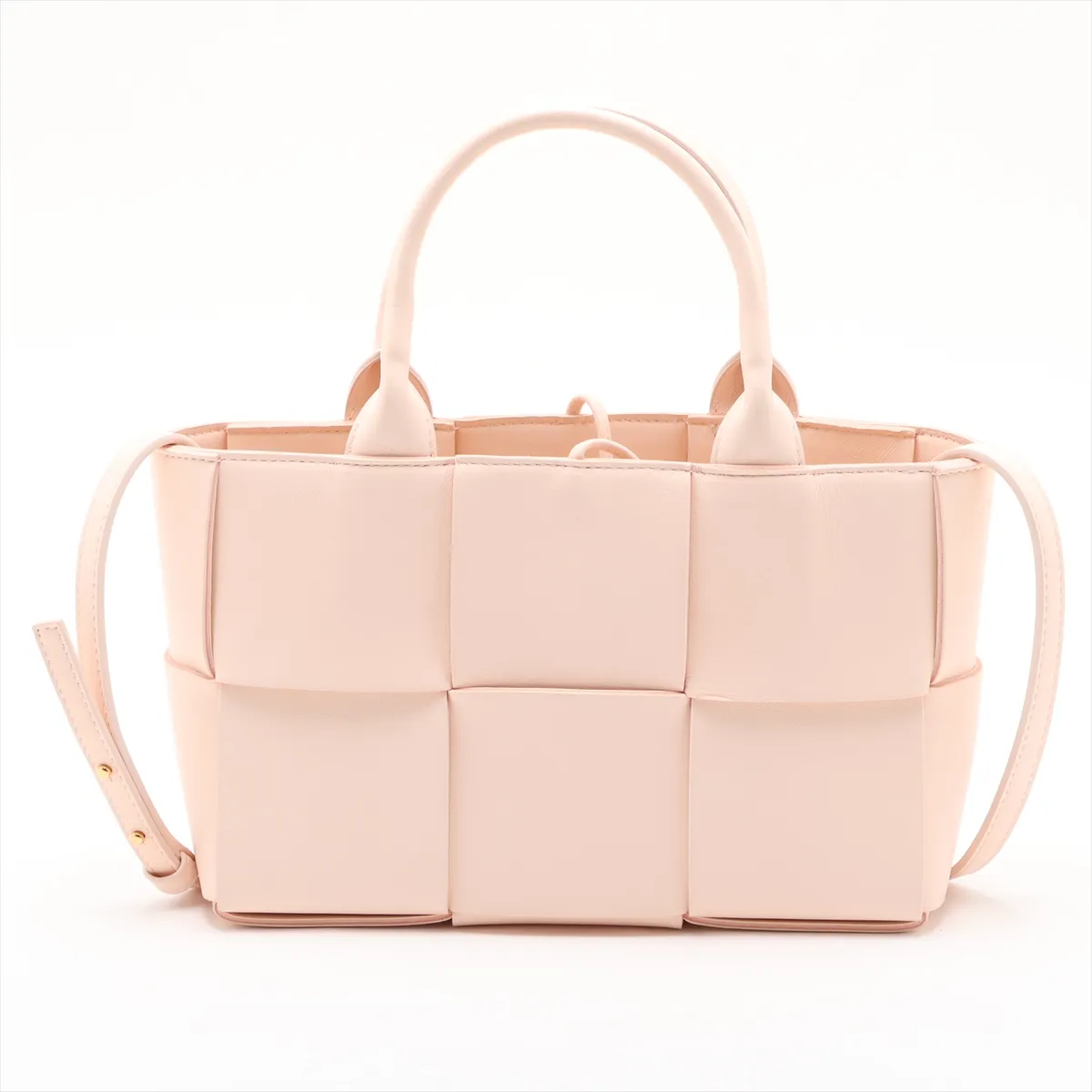 Maxi Intrecciato The Arco Tote Leather 2-Way Handbag Pink — view 2