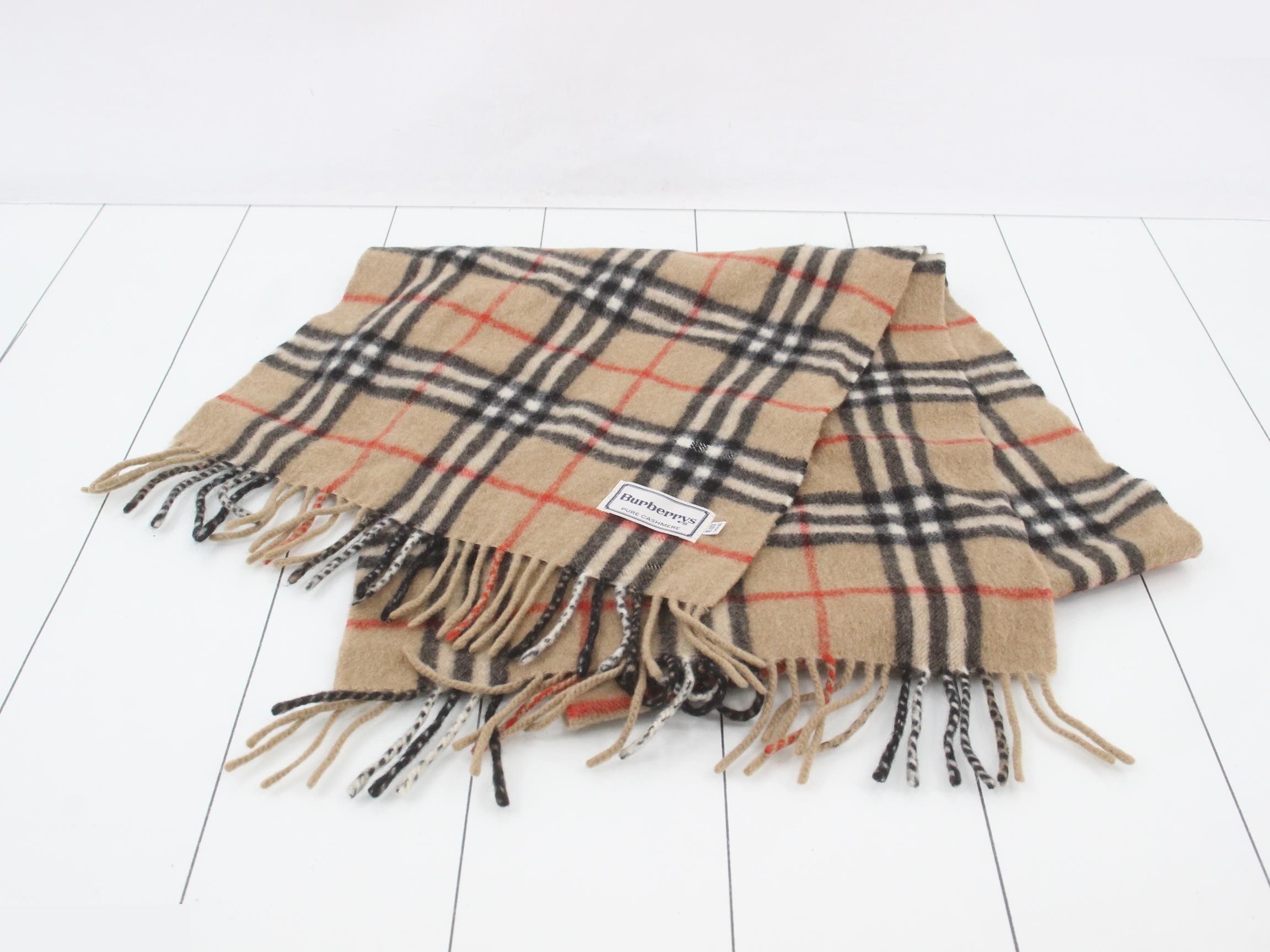 Nova Check Scarf, Beige — view 2