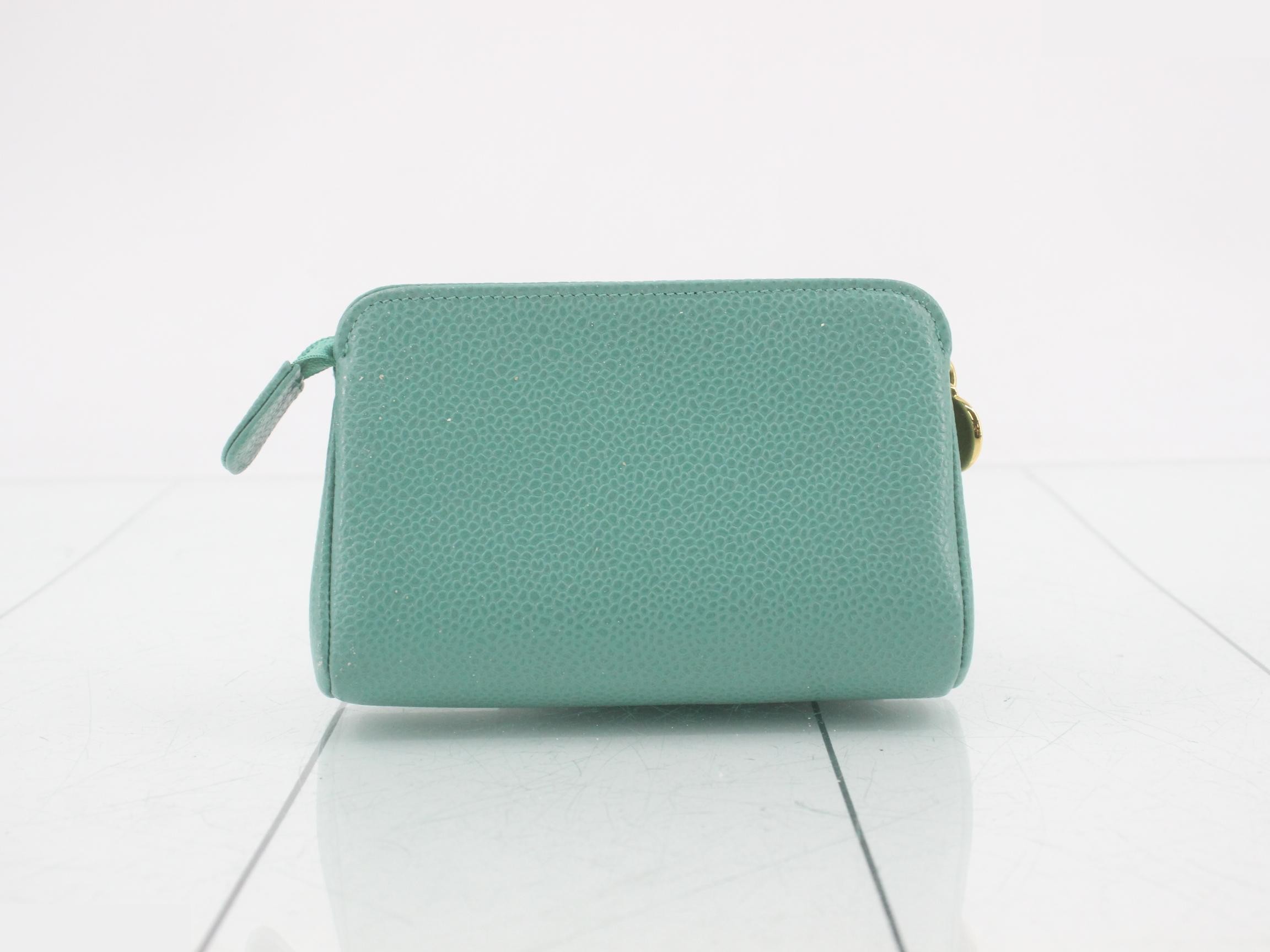 Coco Mark Caviar Skin Pouch, Emerald Green — view 2
