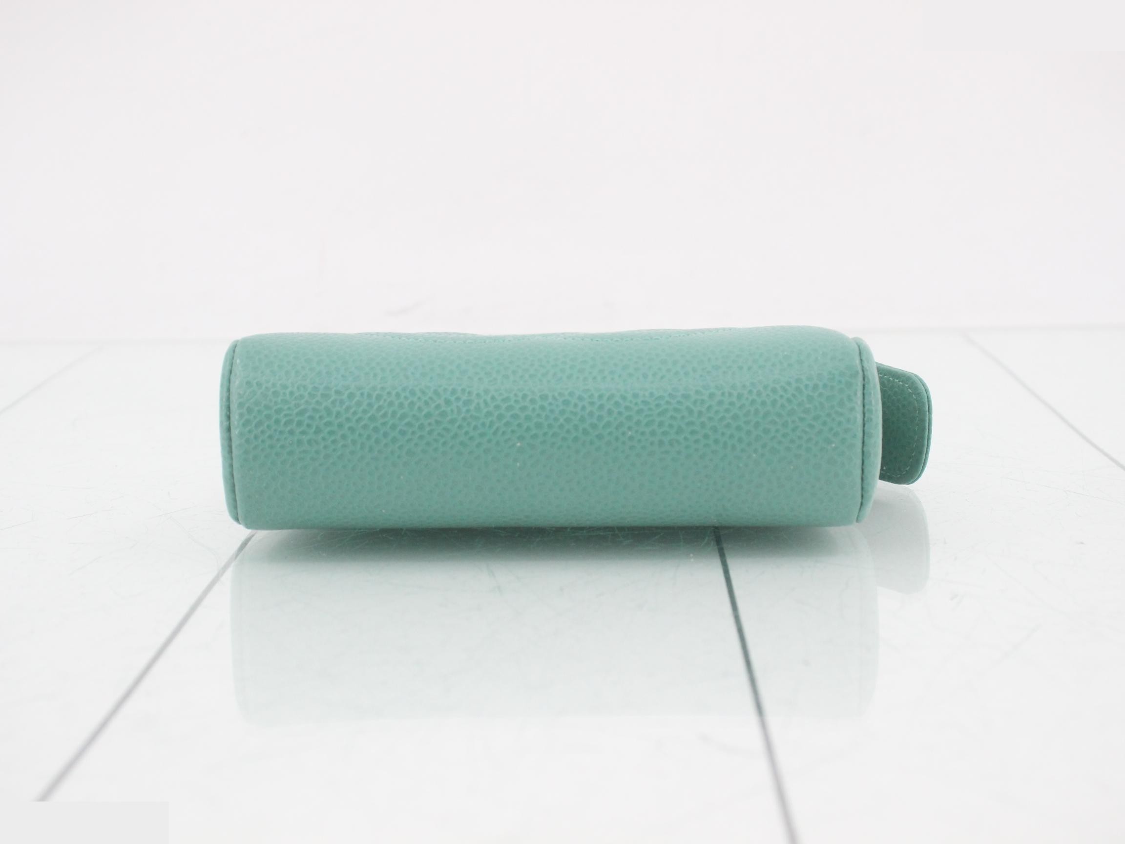 Coco Mark Caviar Skin Pouch, Emerald Green — view 3