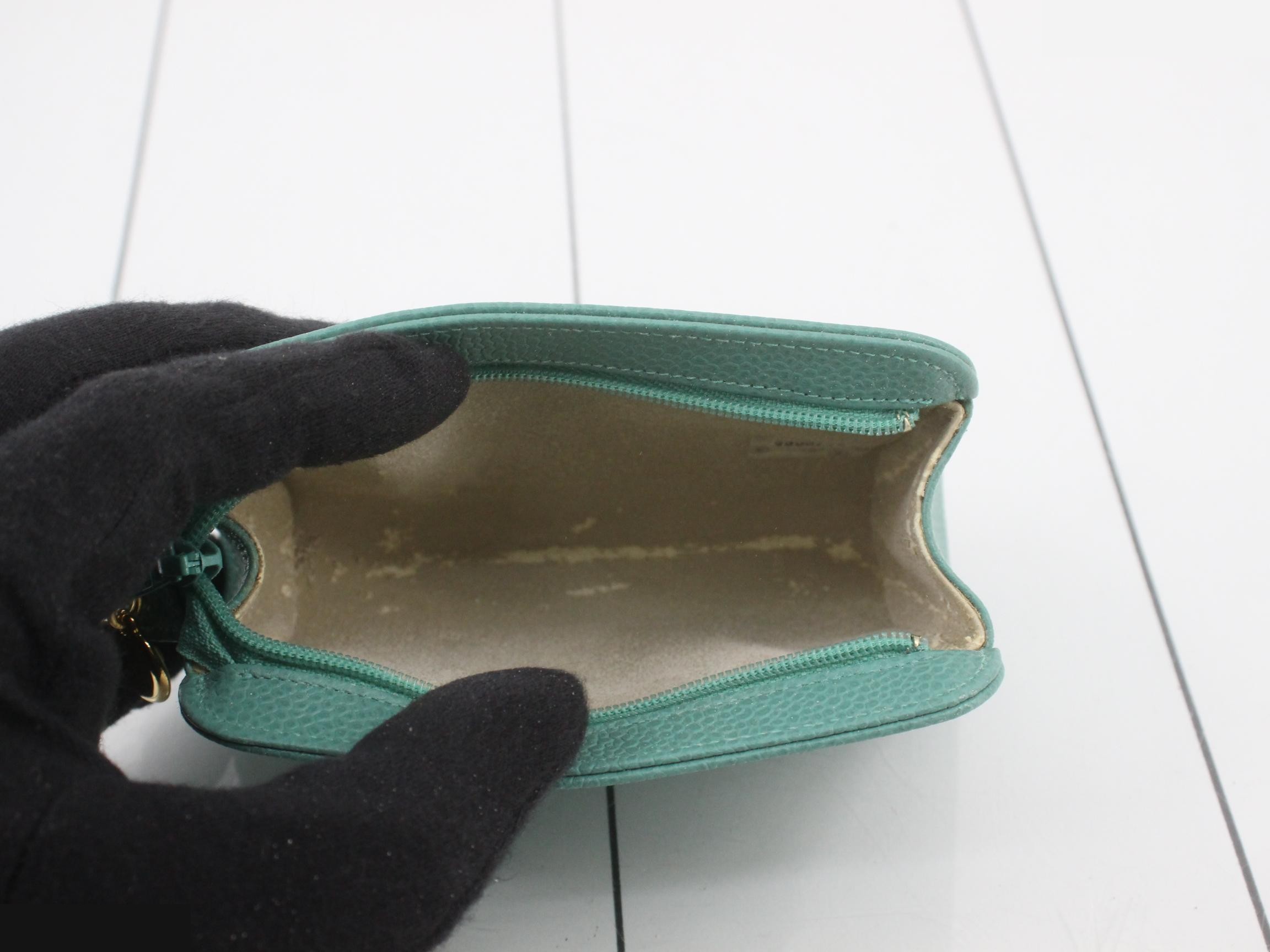 Coco Mark Caviar Skin Pouch, Emerald Green — view 4