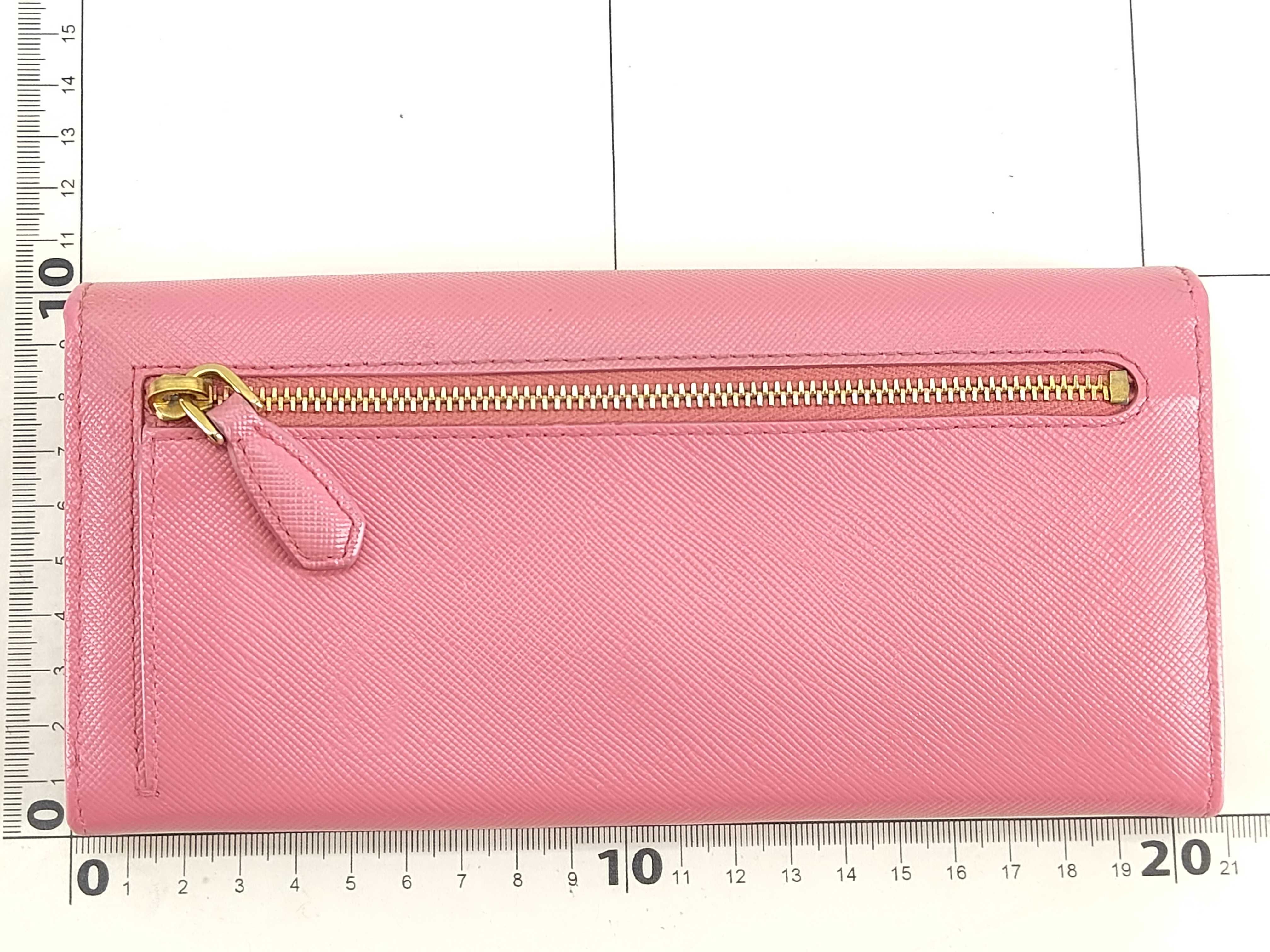 Saffiano Metal Leather Flap Long Wallet Pink 1MH132 Wallet — view 2