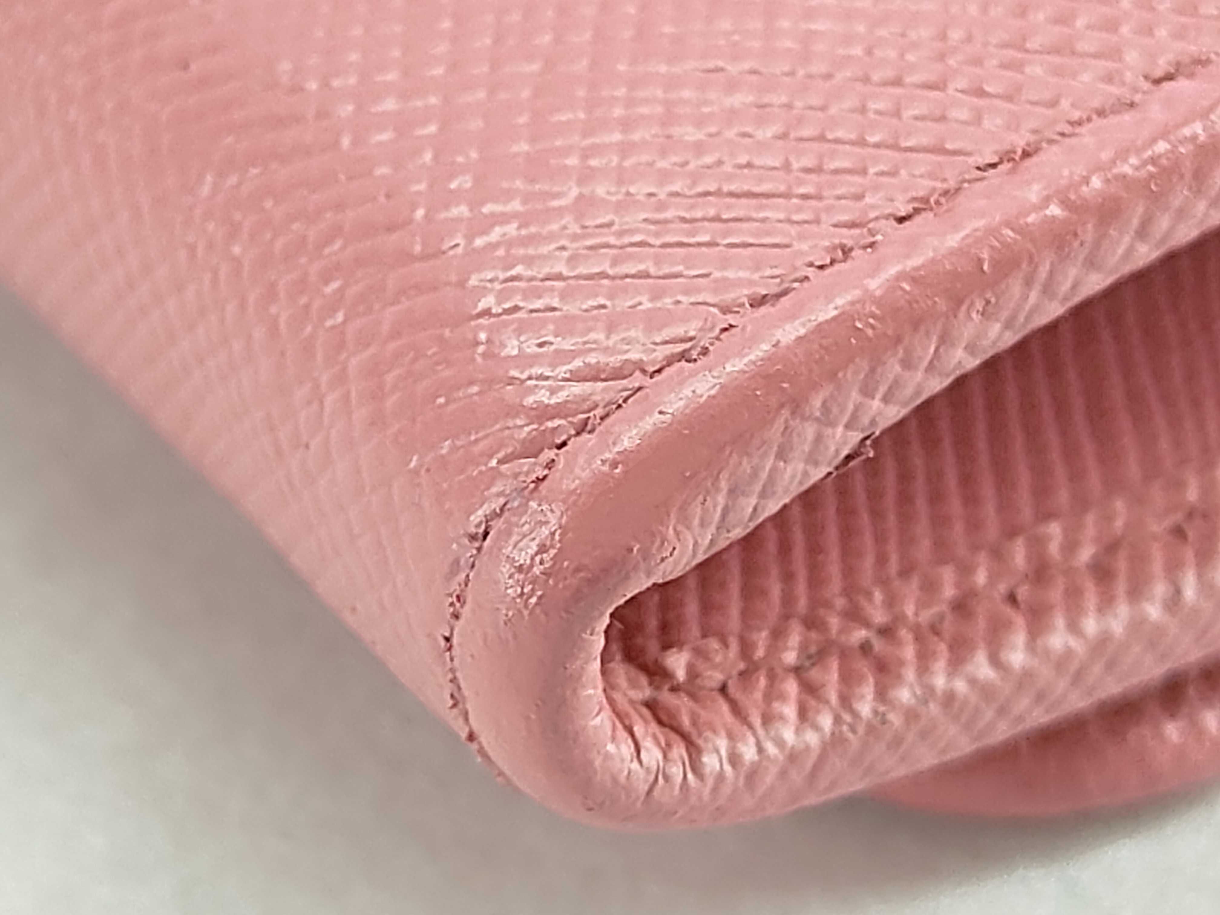 Saffiano Metal Leather Flap Long Wallet Pink 1MH132 Wallet — view 3