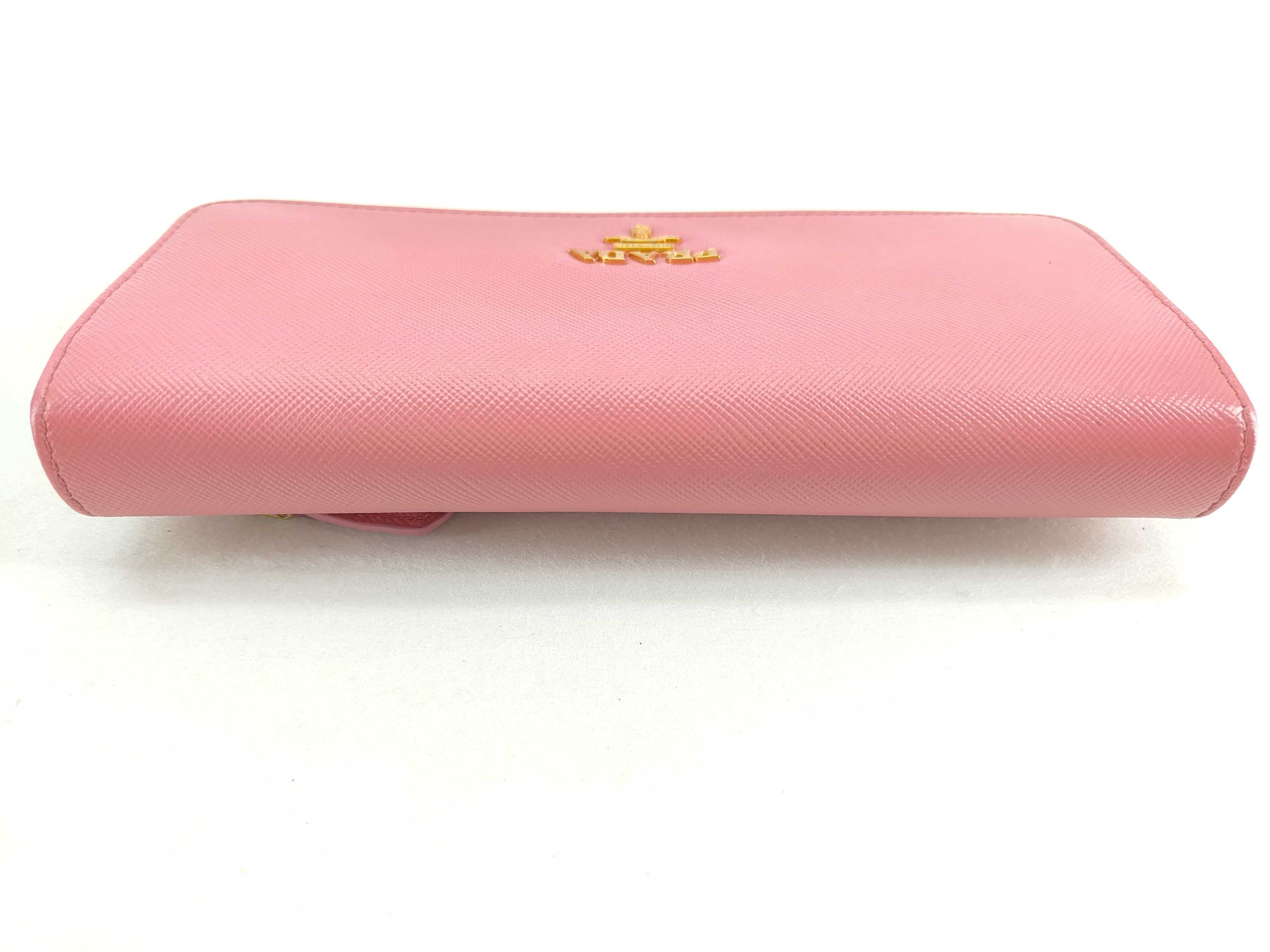 Saffiano Metal Leather Flap Long Wallet Pink 1MH132 Wallet — view 6
