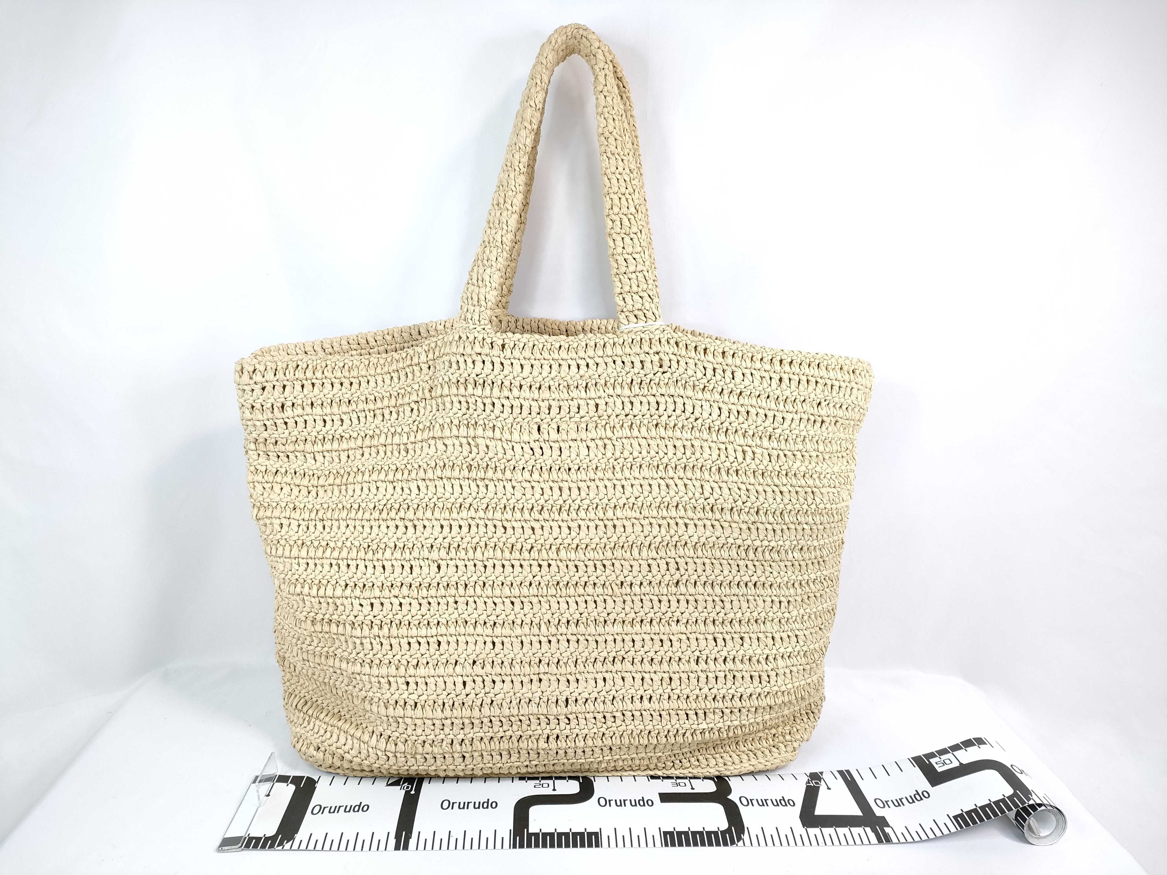 DU- Paris Rive Gauche Raffia Tote Bag Beige 688864 Tote Bag — view 2