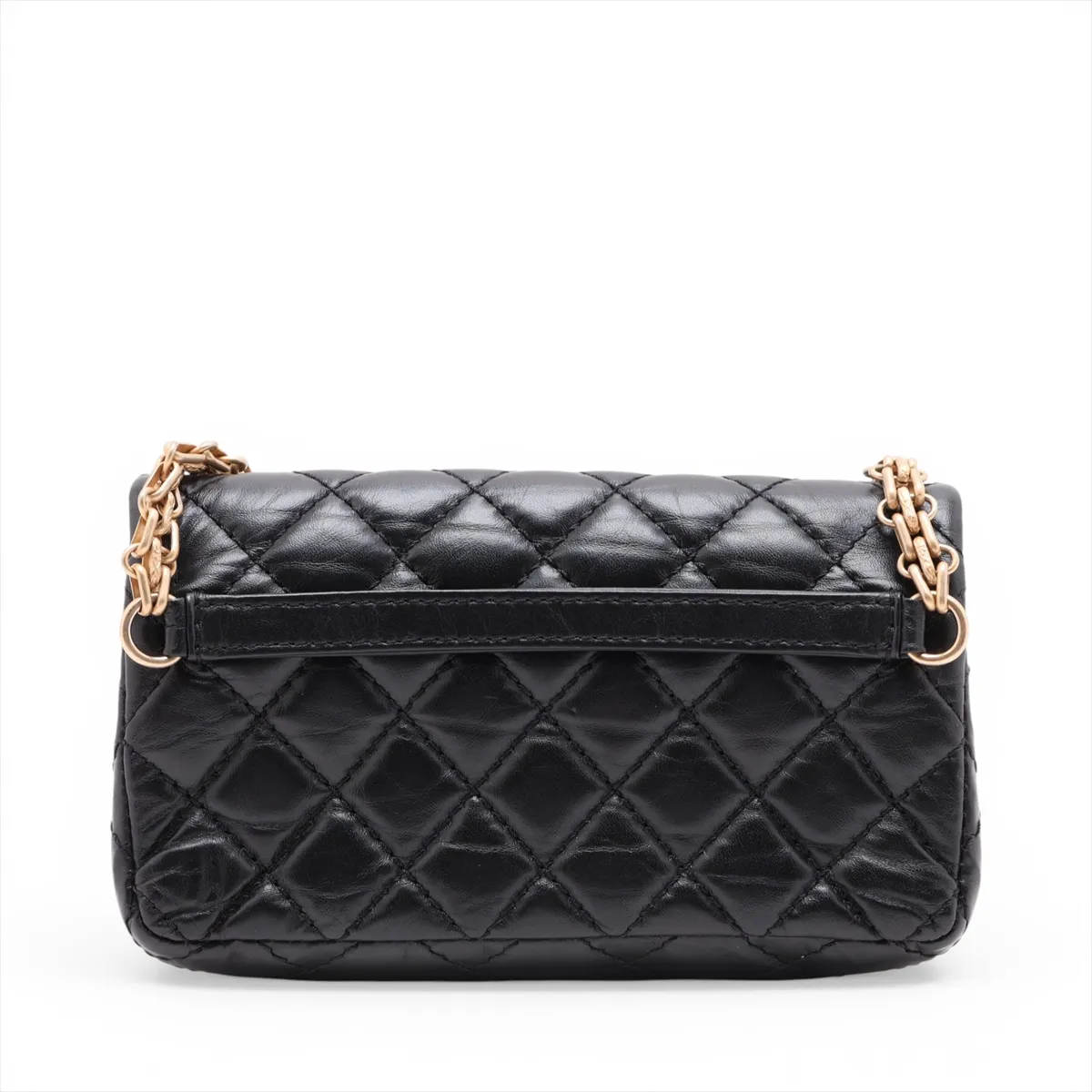 Matelassé 2.55 Vintage Calfskin Waist Pouch, Black with Gold Hardware, 26648119, Serial Number 26-series, A57791 — view 2
