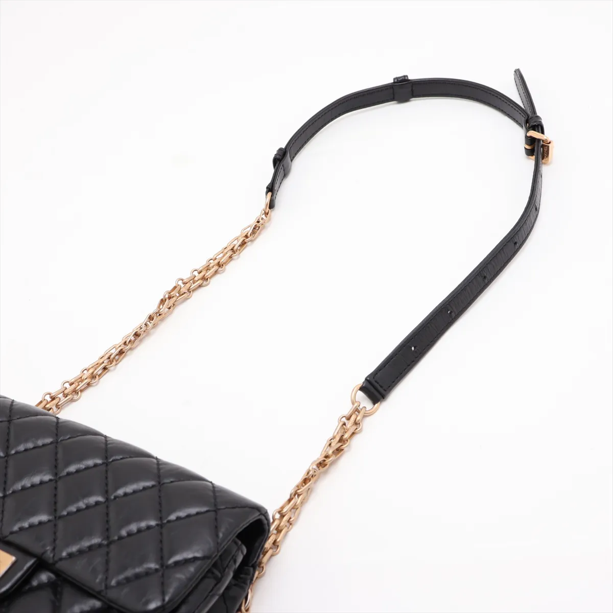 Matelassé 2.55 Vintage Calfskin Waist Pouch, Black with Gold Hardware, 26648119, Serial Number 26-series, A57791 — view 5