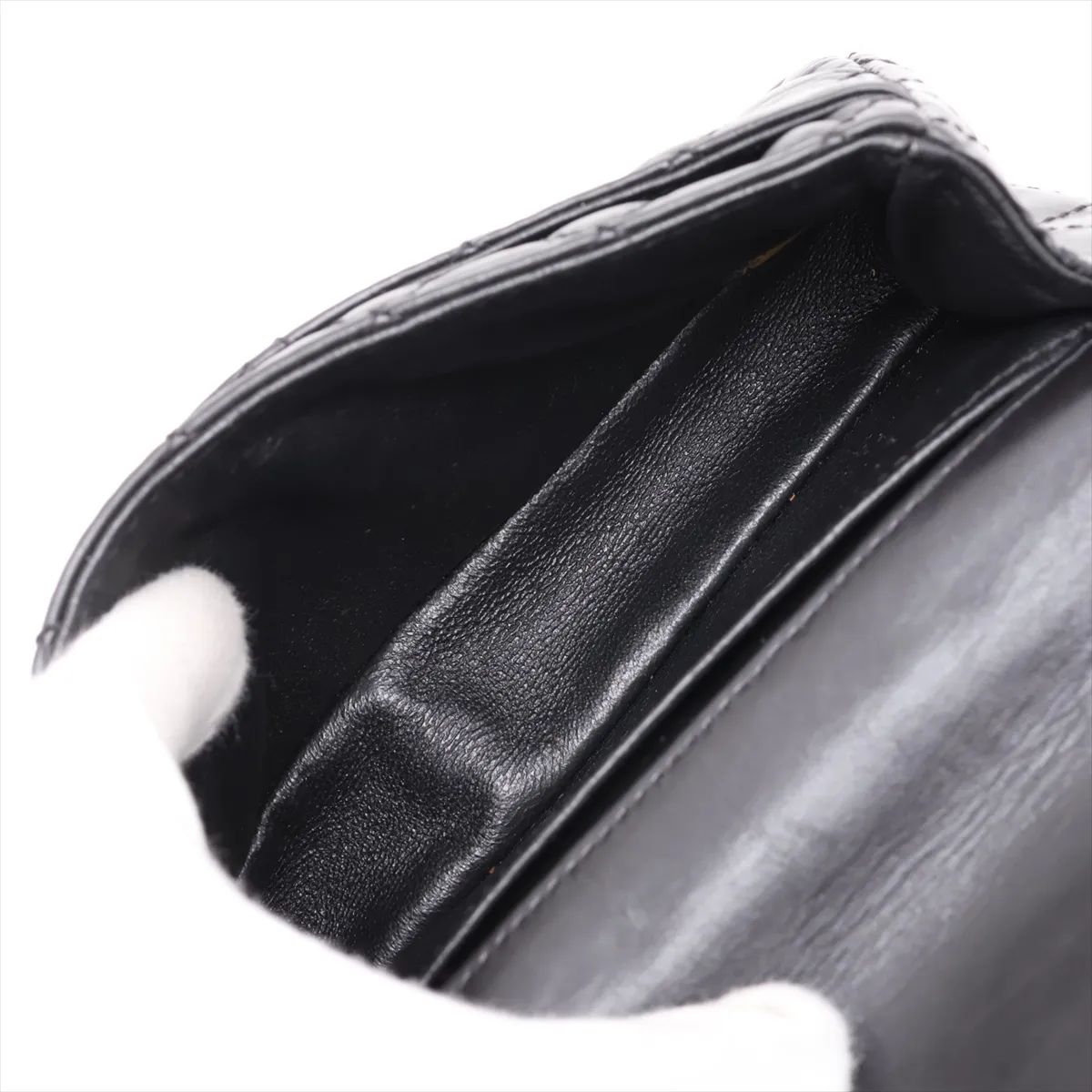 Matelassé 2.55 Vintage Calfskin Waist Pouch, Black with Gold Hardware, 26648119, Serial Number 26-series, A57791 — view 6