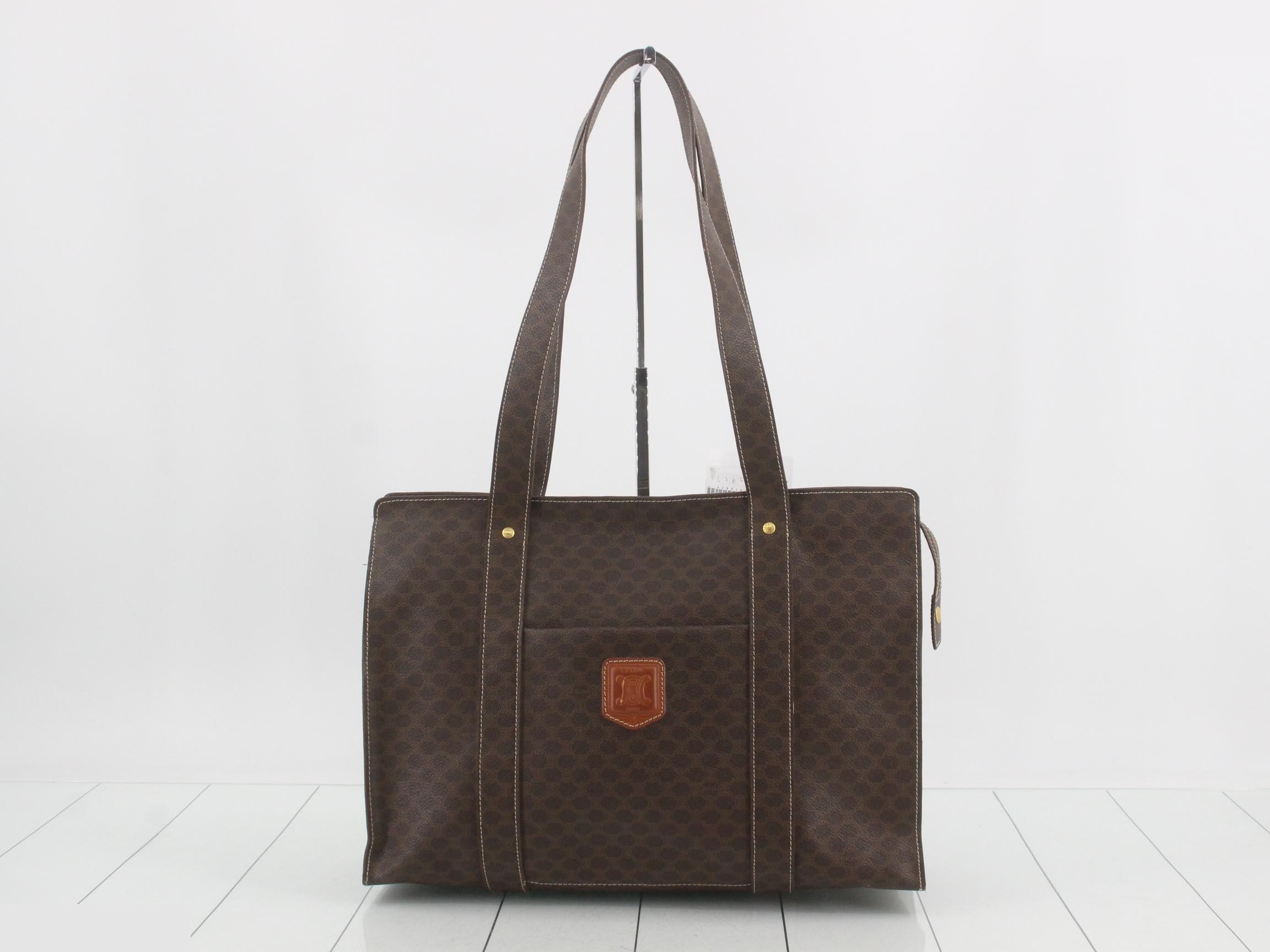 Macadam PVC Tote Bag, Brown