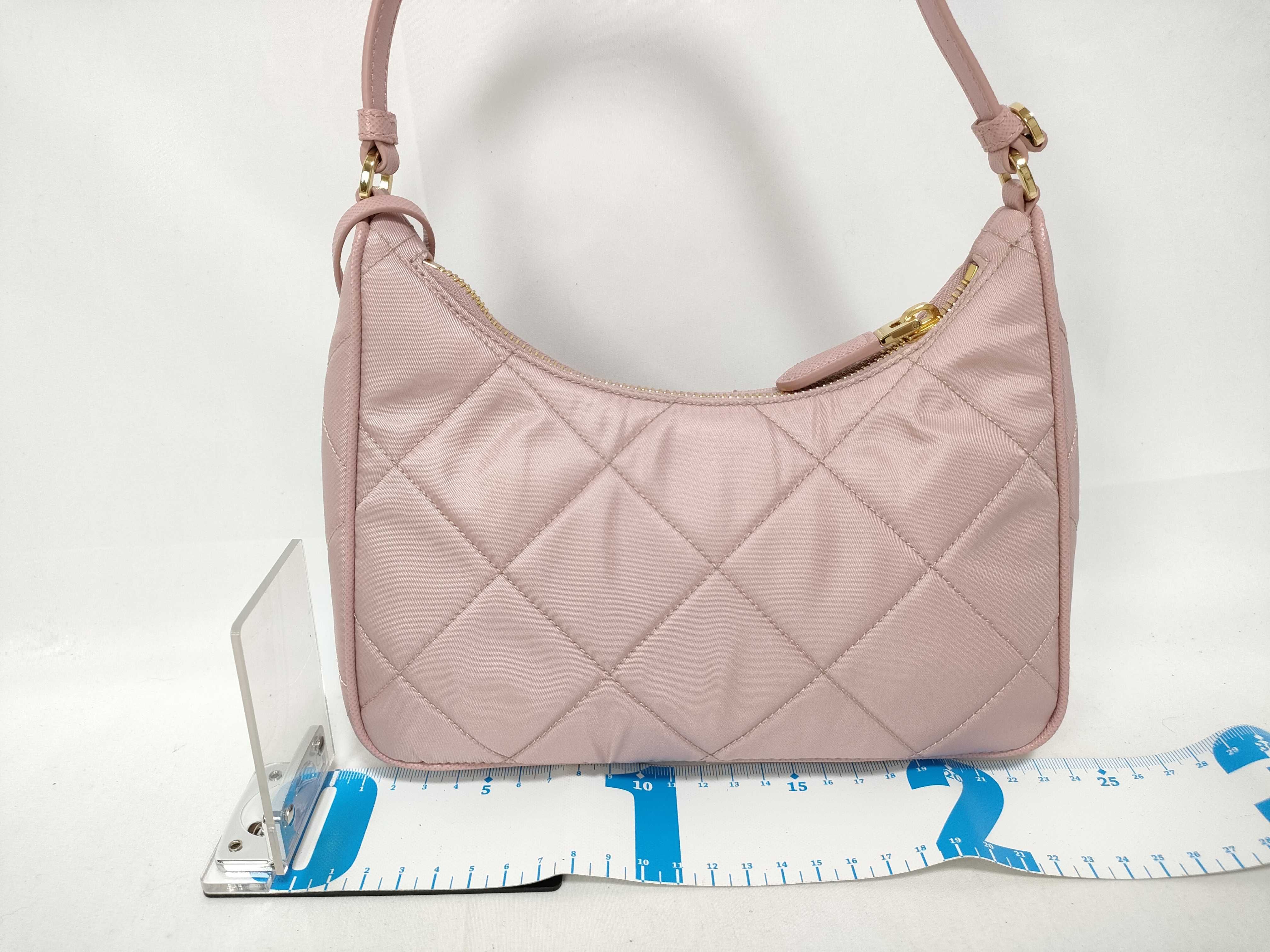 Tessuto Quilted Re-Nylon Shoulder Bag, Pink, with Dust Bag and Clochette. — view 2