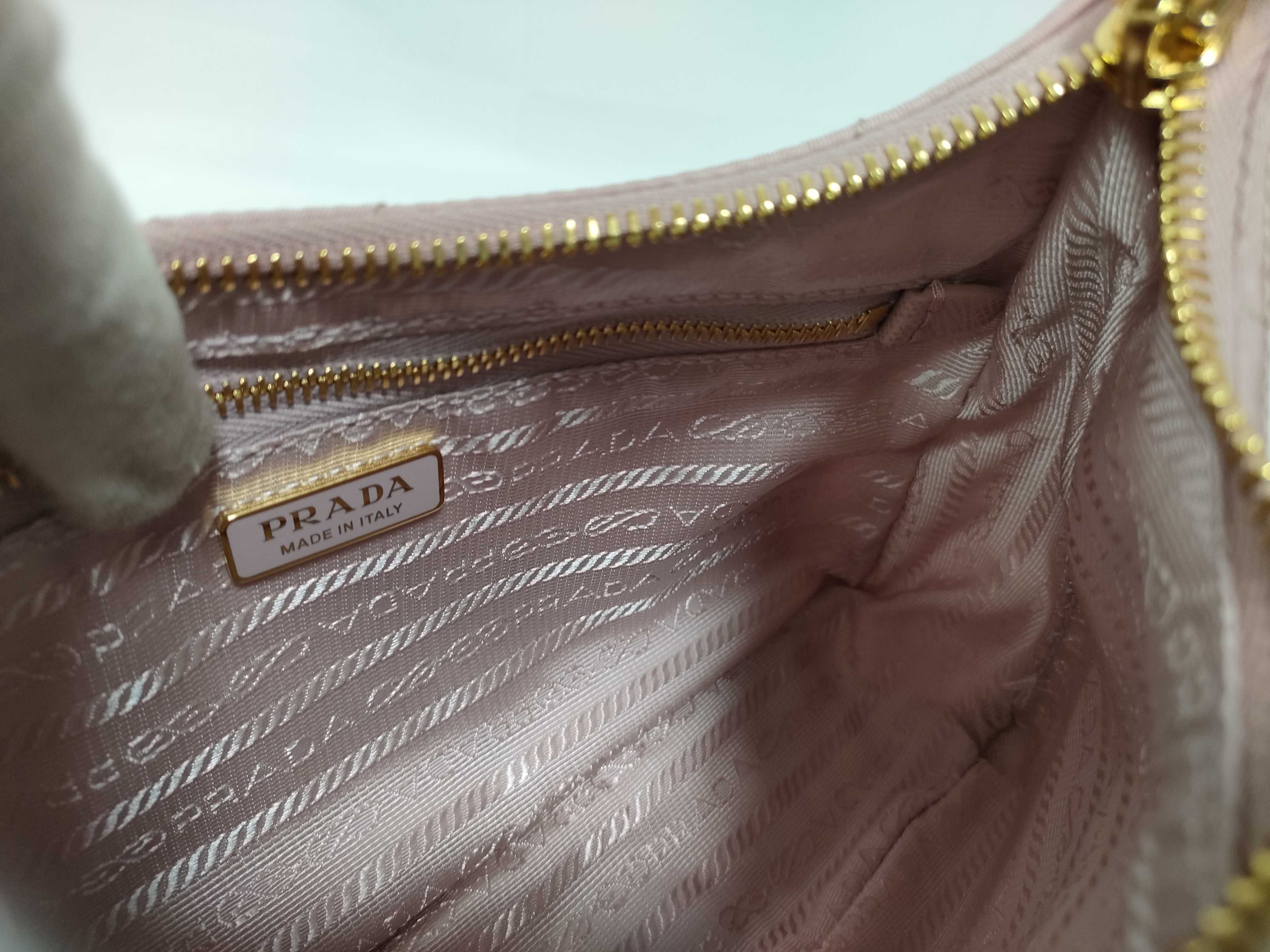 Tessuto Quilted Re-Nylon Shoulder Bag, Pink, with Dust Bag and Clochette. — view 11